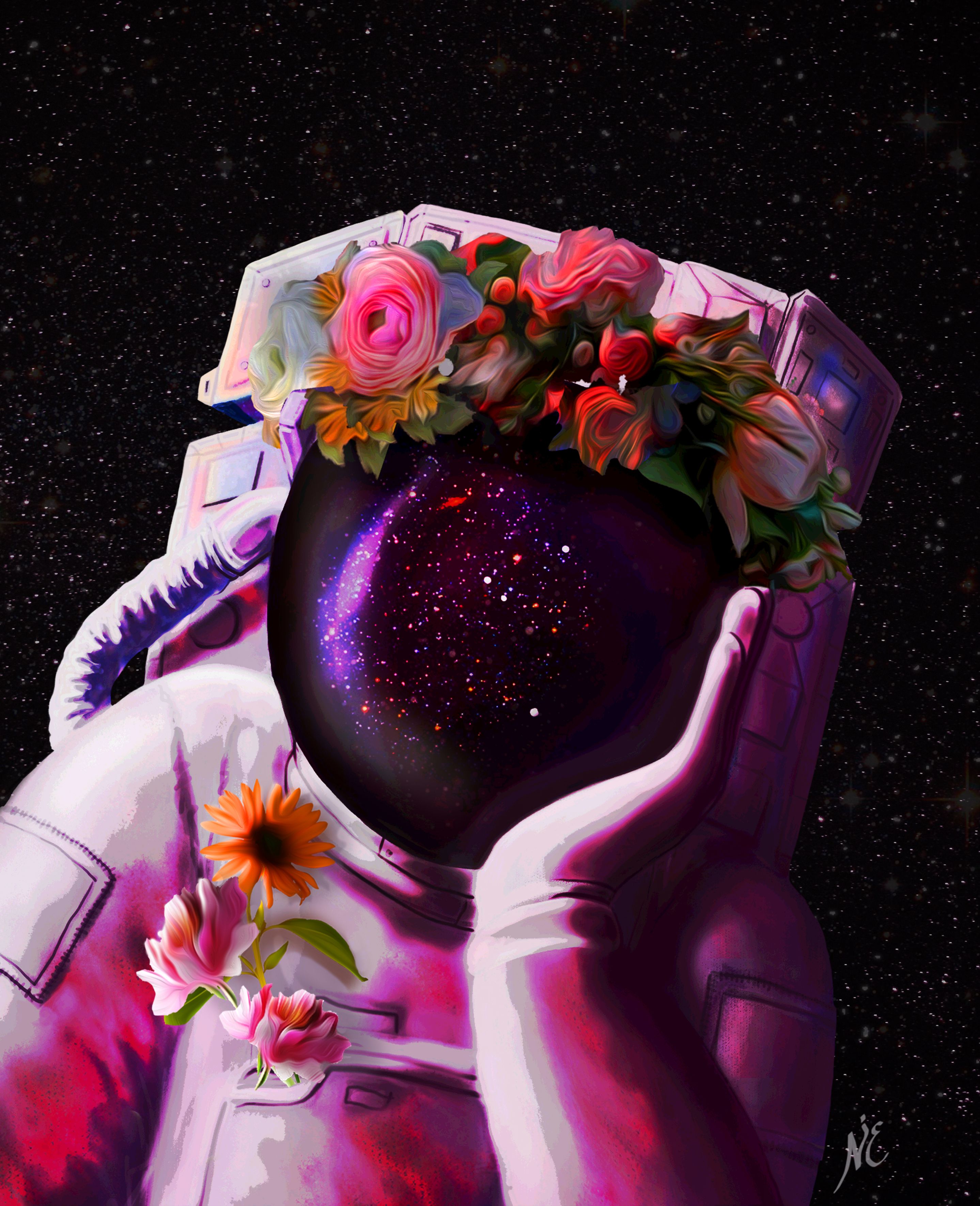 The Pink Astronaut By Noha E. Instagram.com Art.by.noha. Astronaut Art, Space Artwork, Astronaut Wallpaper