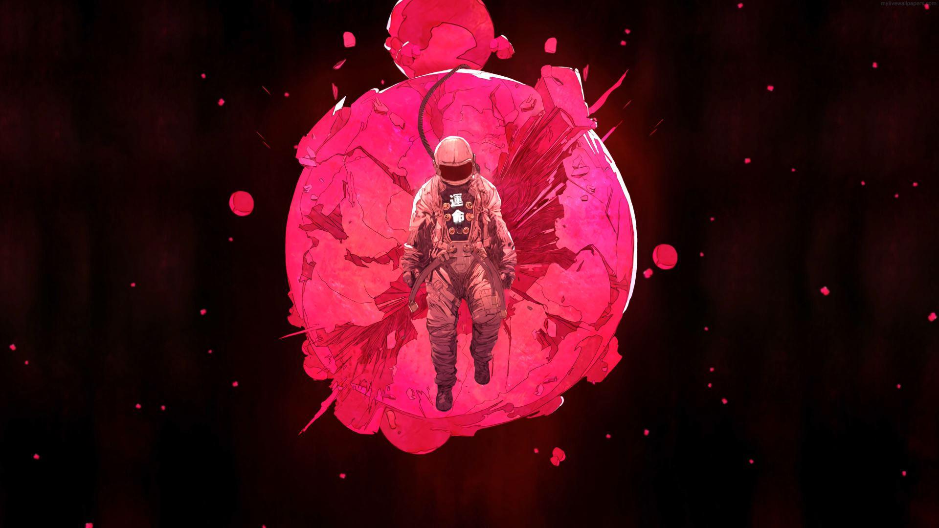 Pink Astronaut In Deep Space 4K Live Wallpaper: Free HD 4K Live Wallpaper For Windows & MacOS