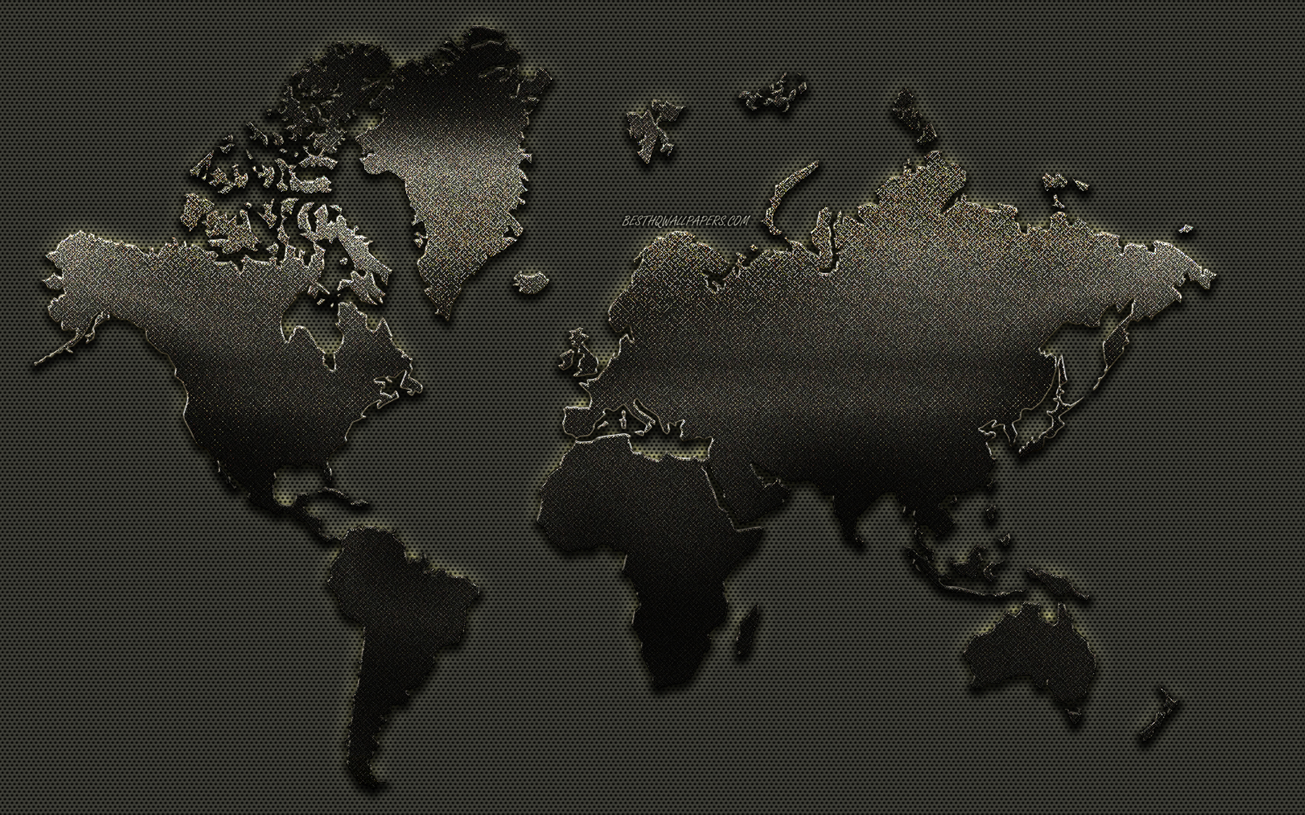 Download wallpaper World Map, Creative Metal Art, metal mesh texture, metal world map, stylish art, world map concepts for desktop with resolution 2560x1600. High Quality HD picture wallpaper