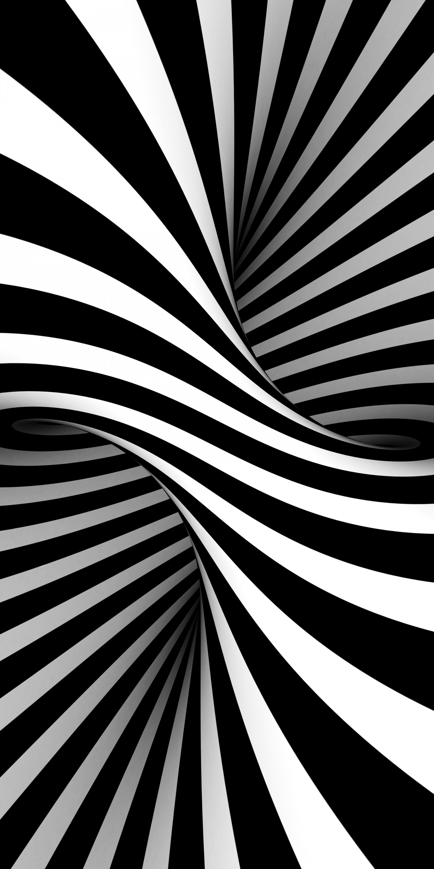 Download BW, Black White Stripes, Optical Illusion, Art Wallpaper, 1440x LG V LG G6