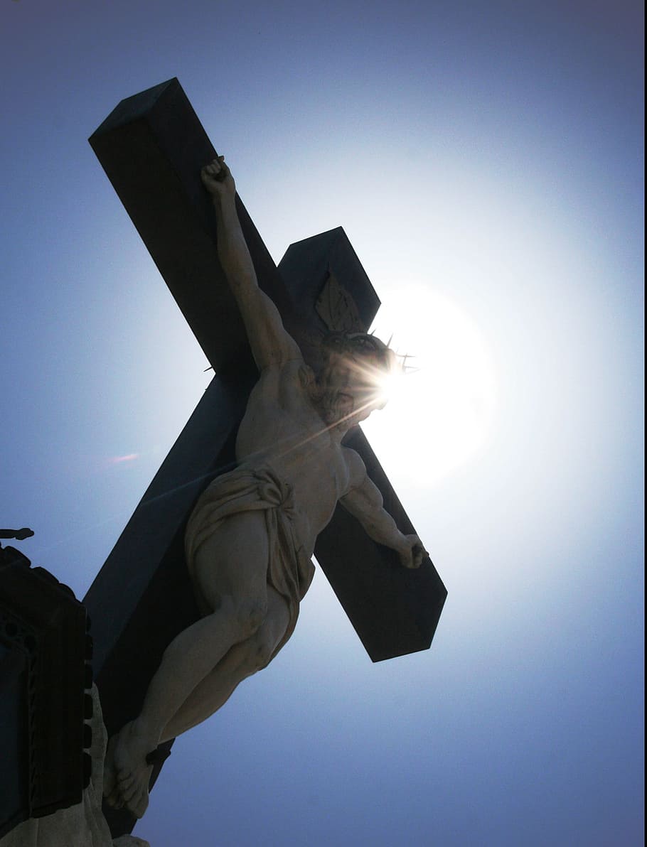 Crucifix Statue Photo During Daytime, Jesus, God, Catholic