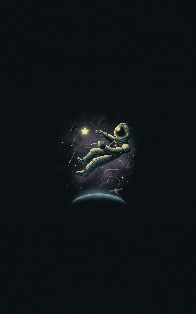Download Minimal, Dark, Astronaut, Art Wallpaper, 800x1280, Samsung Galaxy Note GT N7000, Meizu MX 2