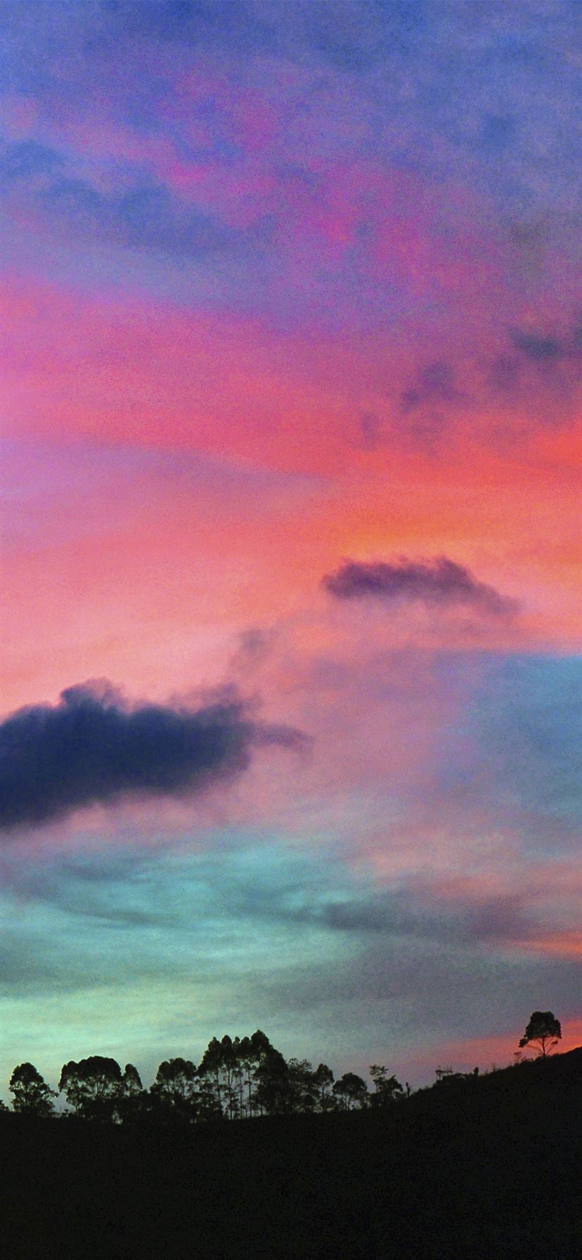 Sky rainbow cloud sunset iPhone X Wallpaper Free Download