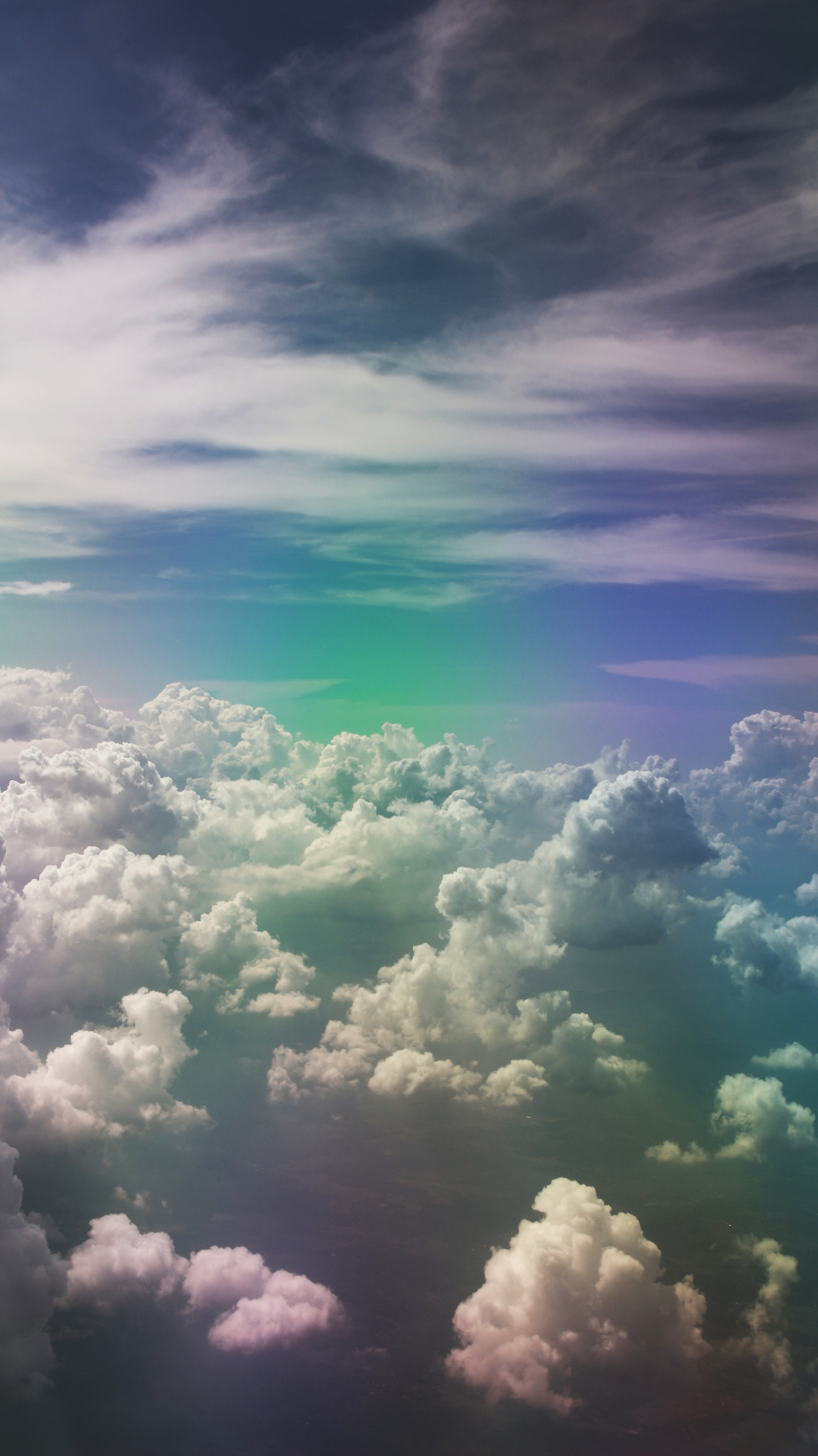 Download Wallpaper 2912x5184 Clouds Sky Porous Rainbow*5184 Download Transparent Background Sky