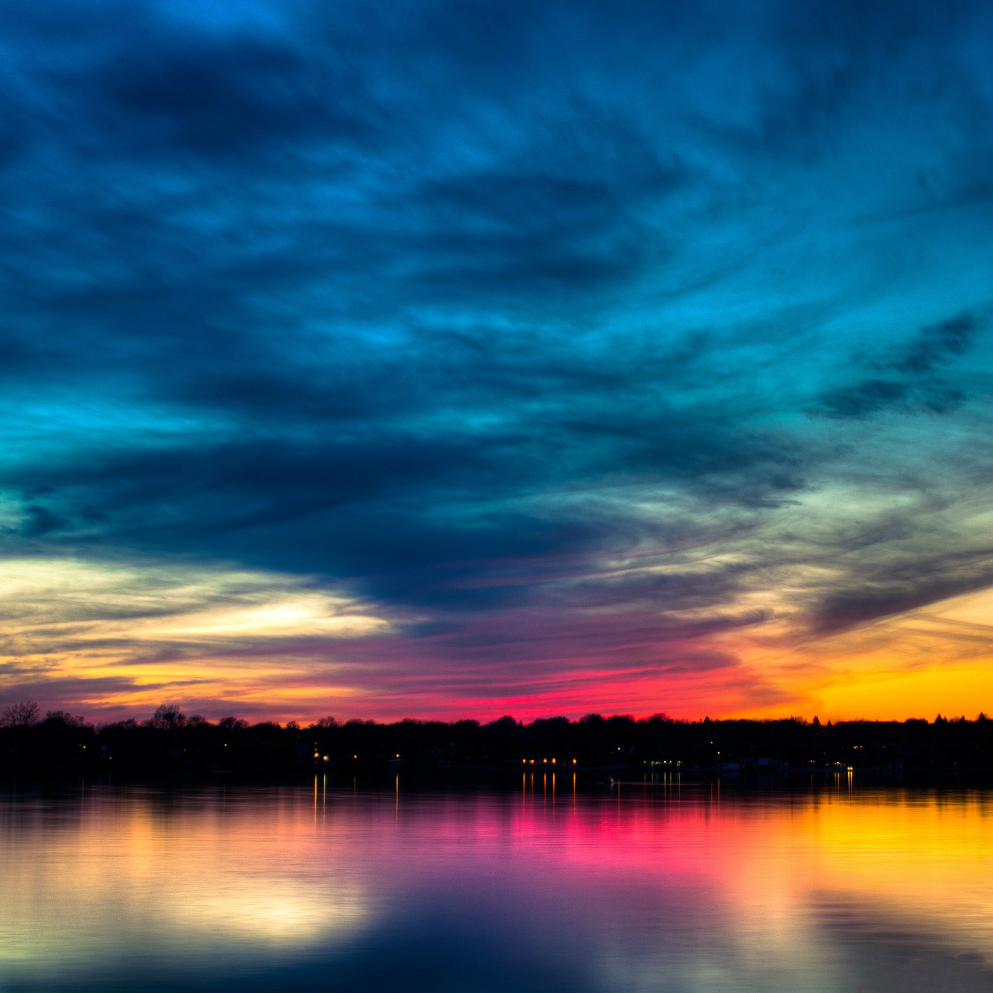 Rainbow In The Sky Lake Sea Nature iPad Air Wallpaper Free Download