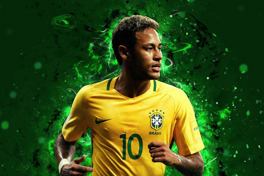 Neymar Artwork Footballer Green Poster. Neymar, Neymar jr, Neymar jr wallpaper