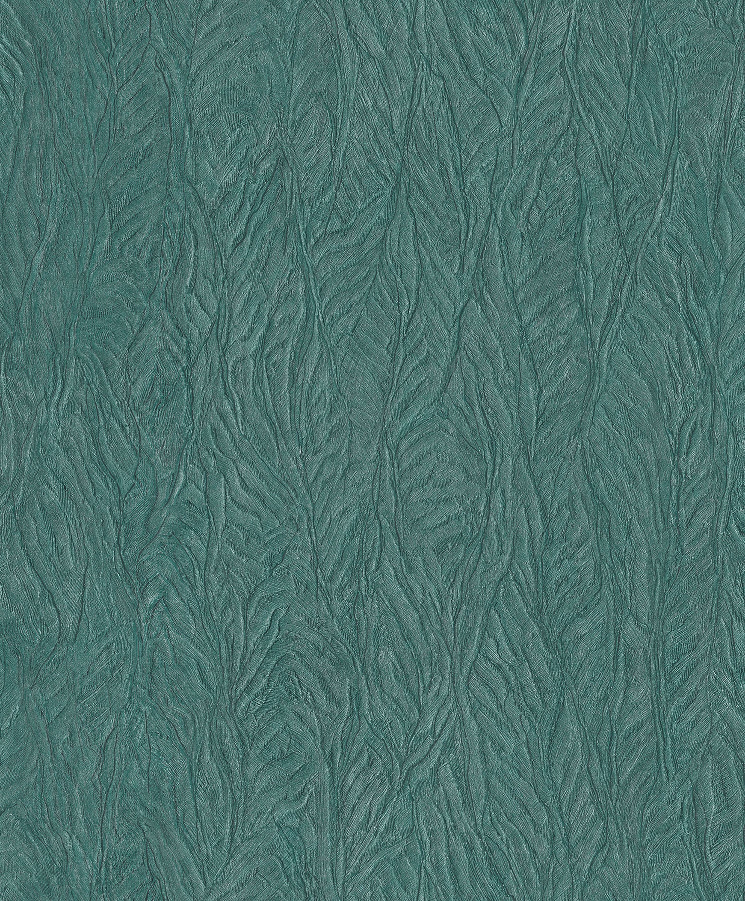 Leaf Emboss Wallpaper in Turquoise from the Ambiance Collection