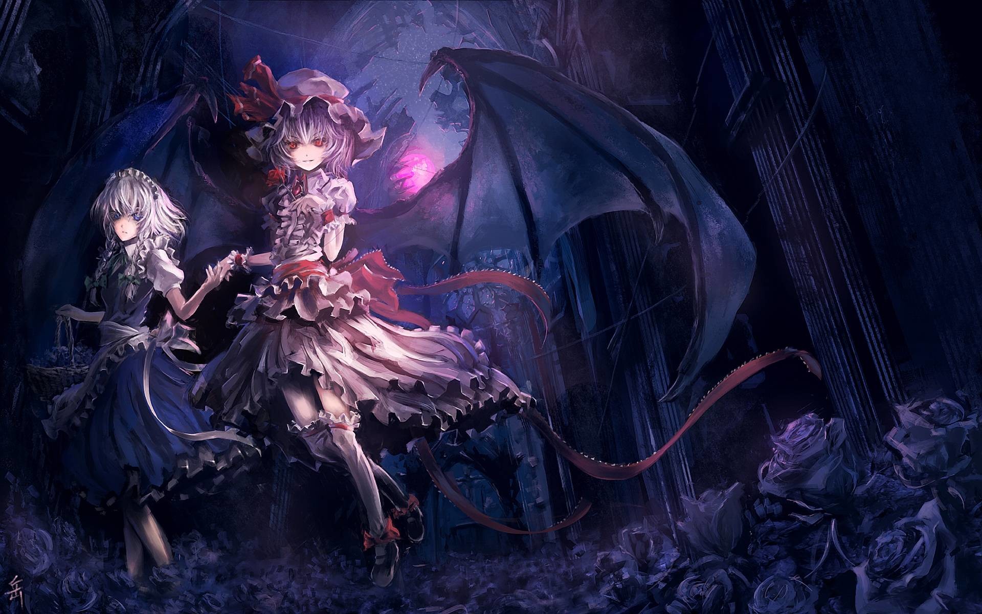 high quality anime wallpaper, cg artwork, darkness, fictional character, mythology, demon