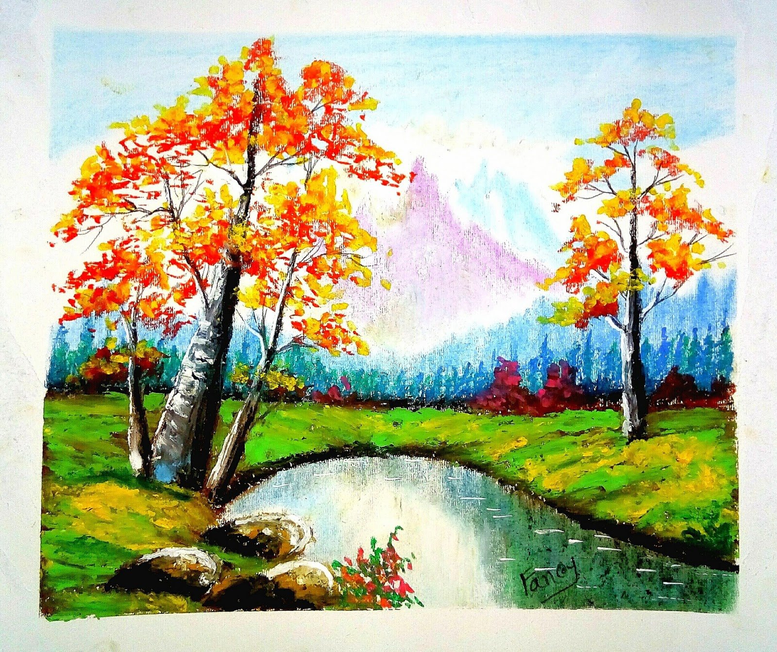 Beautiful scenery - Colours of Life - Paintings & Prints, Landscapes &  Nature, Lakes & Ponds - ArtPal