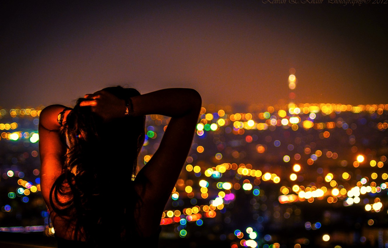 Wallpaper girl, night, the city, lights, lights, East, night, Iran, Iran, middle East, Tehran, Tehran image for desktop, section город