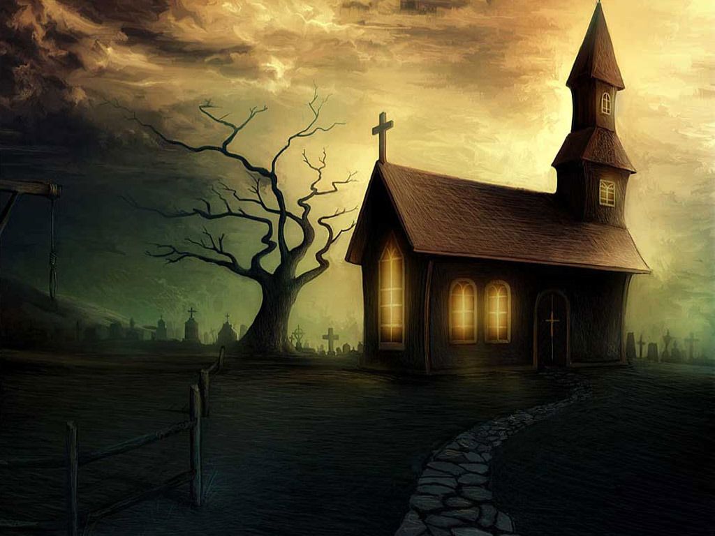 spooky. World wallpaper, Old country churches, Halloween background