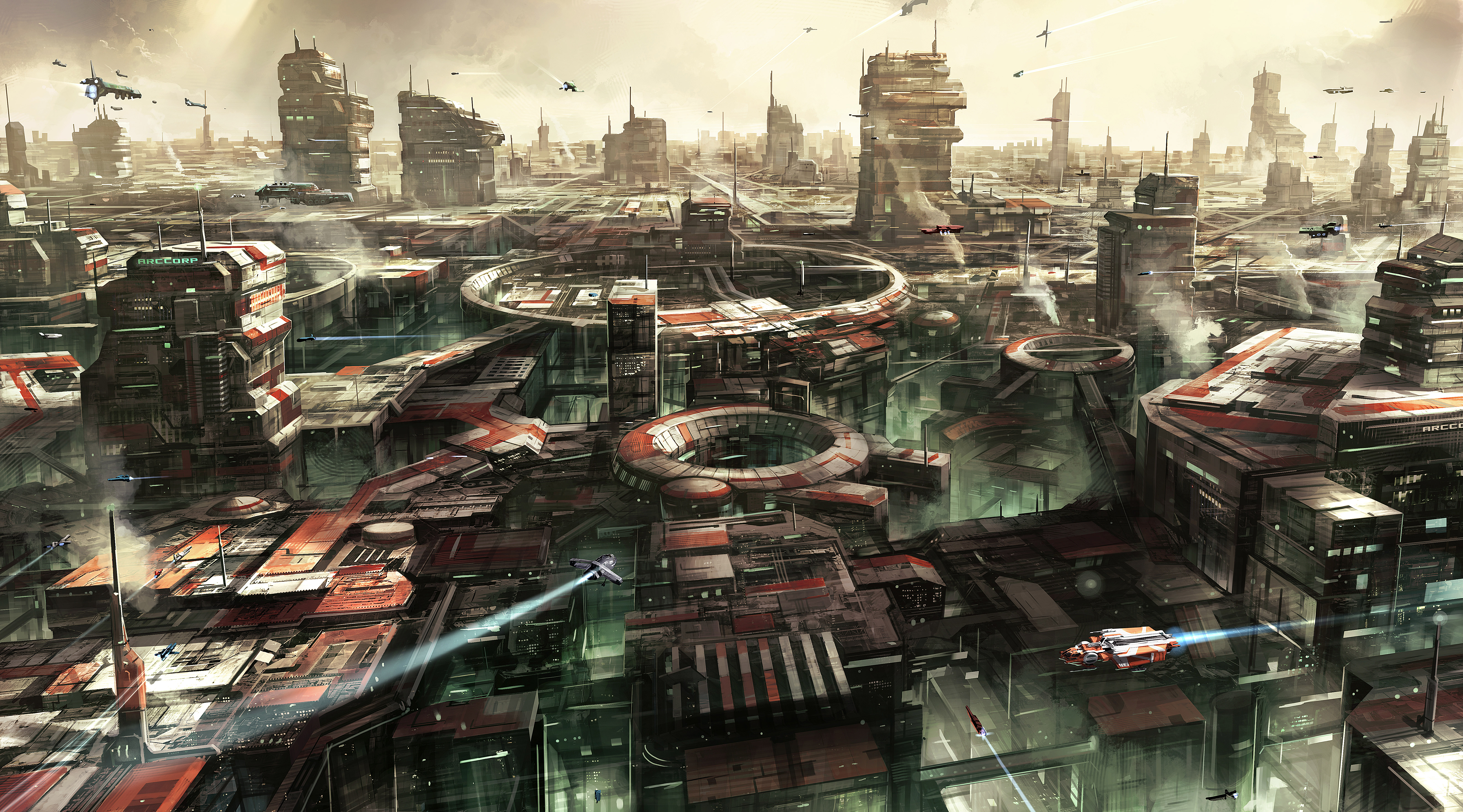 STAR CITIZEN Sci Fi Spaceship Game City F Wallpaperx3564