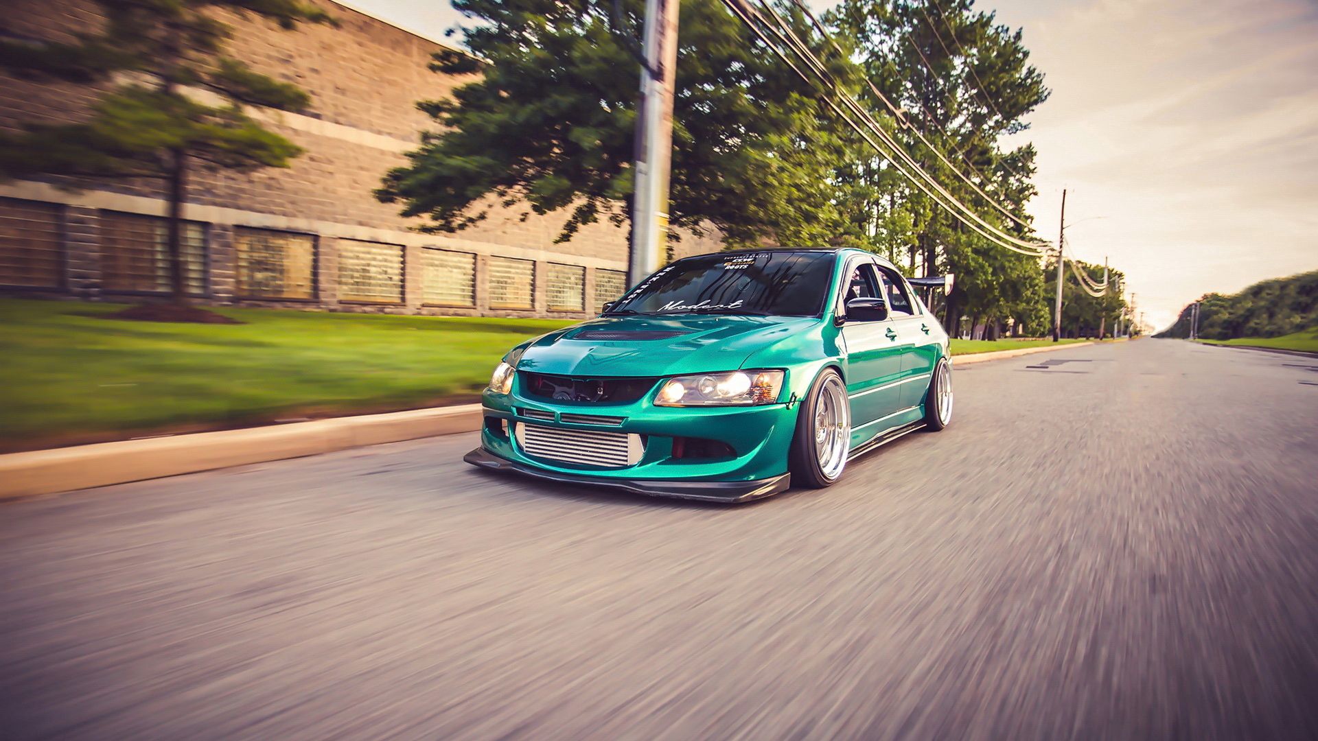 Download wallpaper 1920x1080 mitsubishi, evo 8, mitsubishi lancer, car, tuning full hd, hdtv, fhd, 1080p HD background