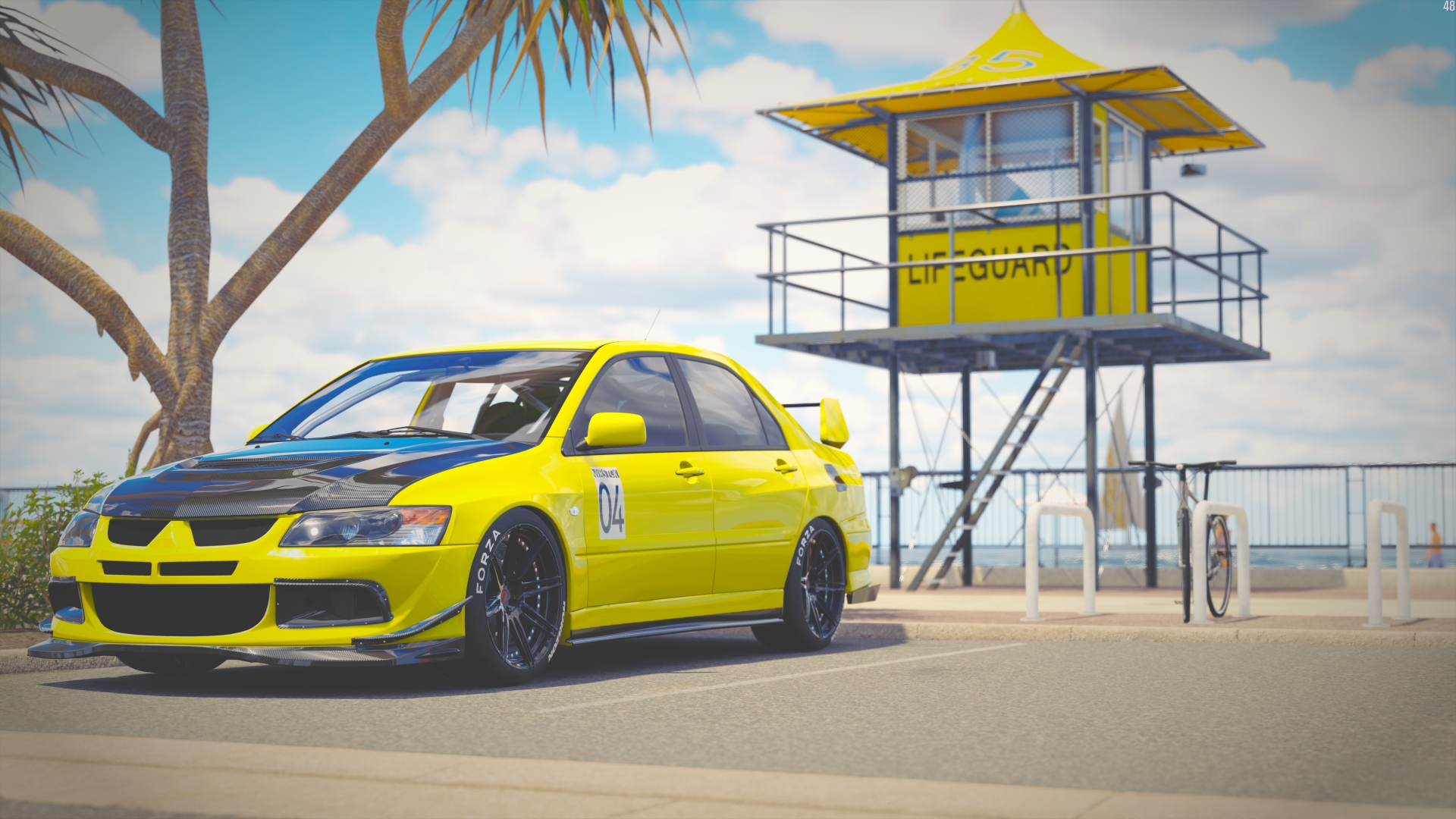 Desktop Wallpaper Forza Horizon 3, Video Game, Mitsubishi Lancer Evolution, Car, HD Image, Picture, Background, 2fnbbd