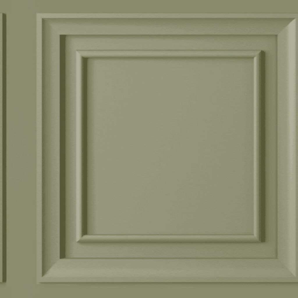 Wood Panel Sage Green Wallpaper