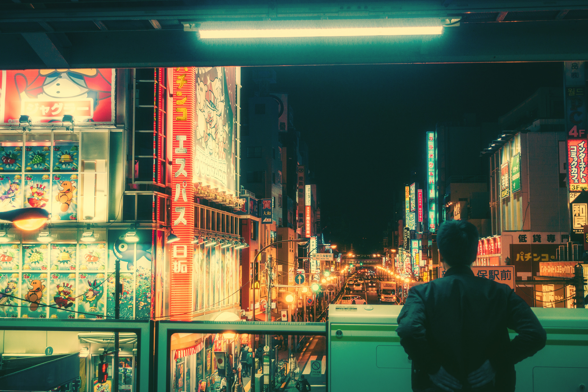 Asian City At Night Wallpaperx1365