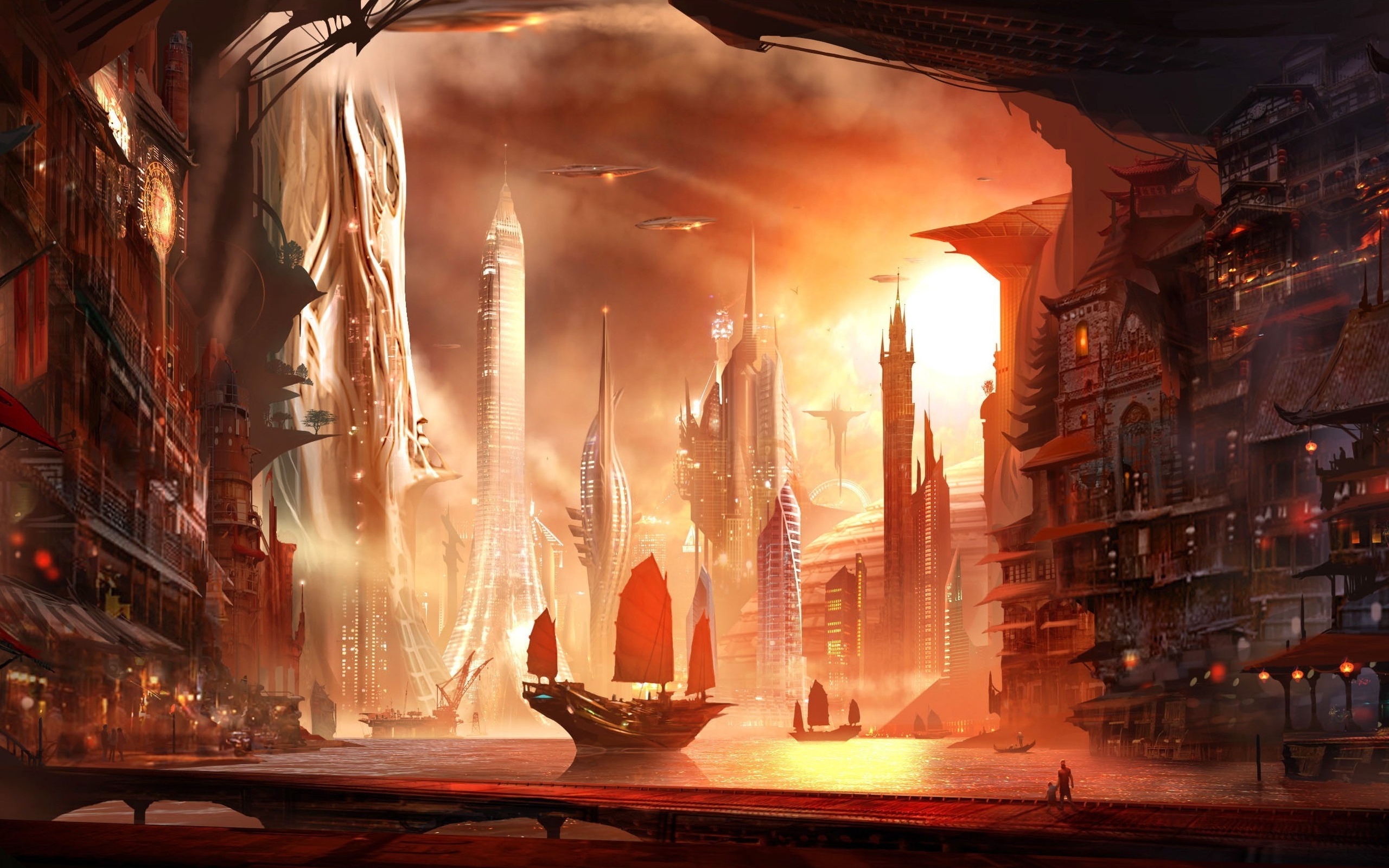 Fantasy City Wallpaper For Android For Free Wallpaper Sci Fi City