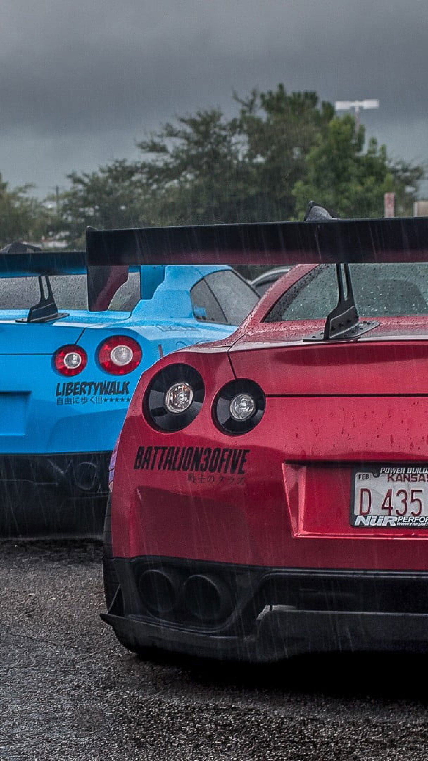 Red Car Wallpaper, Nissan GT R R35, Japanese Cars, Rain, Liberty Walk, Mode Of Transportation • Wallpaper For You