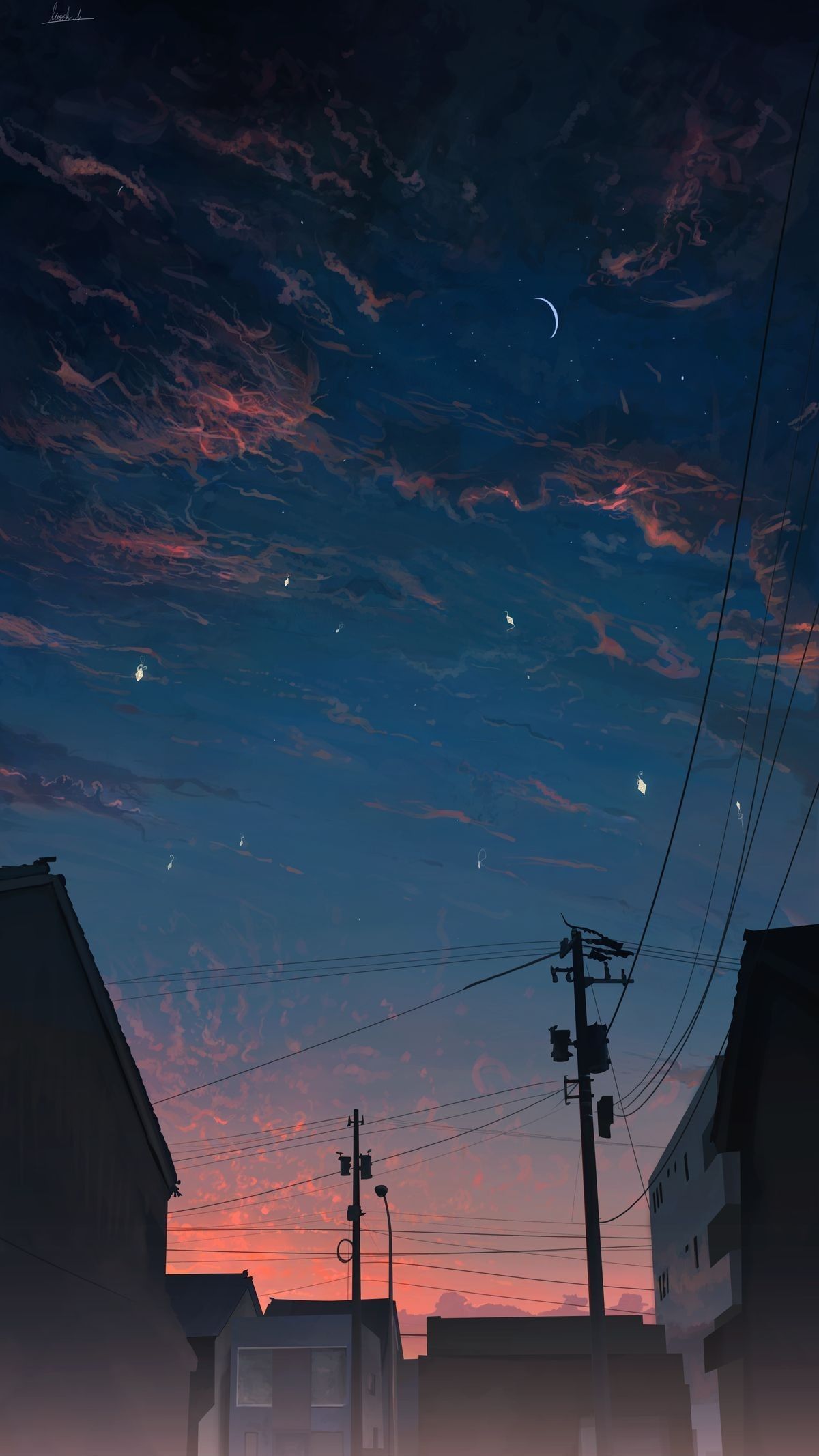 Free download Anime sky Wallpaper View Sunset background Sky [1200x2133] for your Desktop, Mobile & Tablet. Explore Aesthetic Anime Sky Wallpaper. Anime Sky Wallpaper, Aesthetic Wallpaper Anime, Lofi Anime