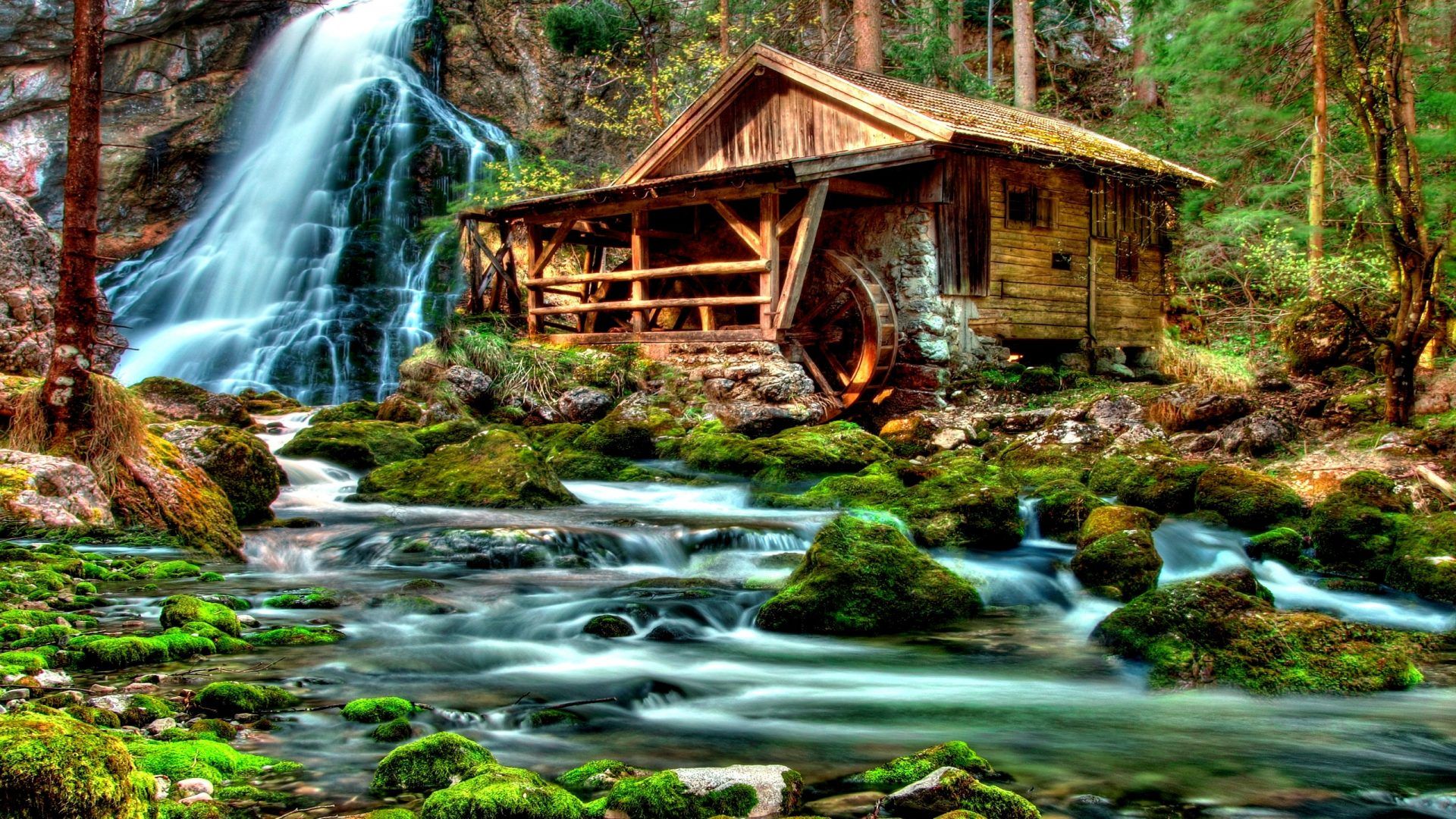 ArchitectureIMG.com FALLS WATERMILL Forest Water Waterfall Wallpaper. Waterfall, Waterfall wallpaper, Water