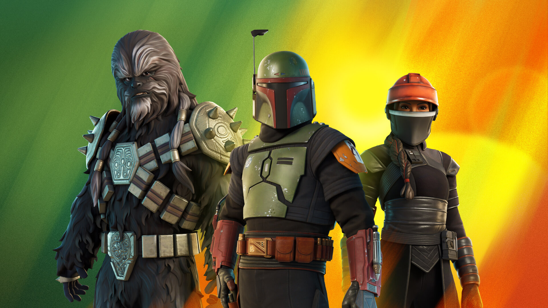 Bounty Hunters Fennec Shand & Krrsantan Fly into Fortnite Joining the Book of Boba Fett Set!