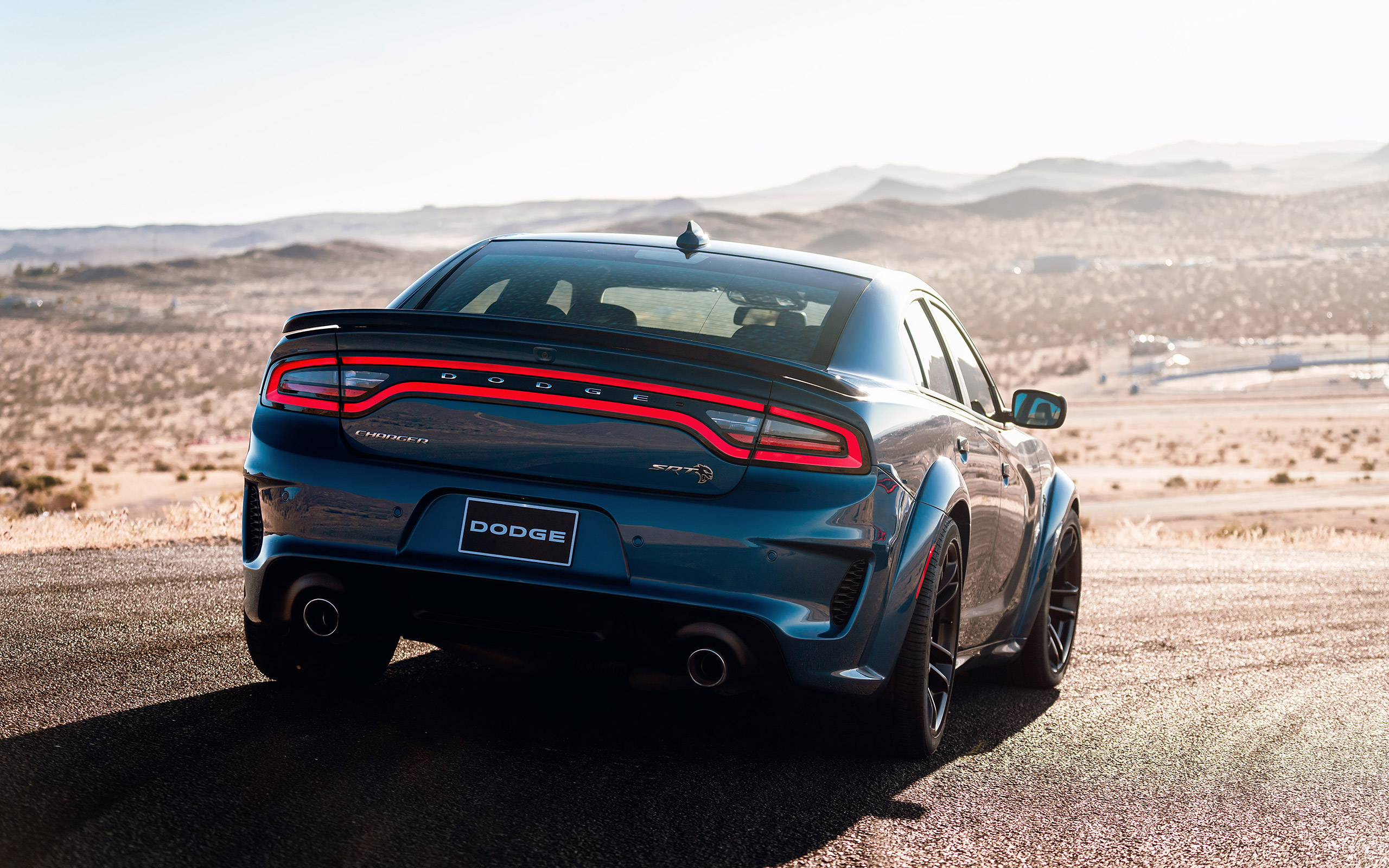 Download wallpaper 2020, Dodge Charger SRT Hellcat Widebody, exterior, rear view, sports sedan, tuning Charger SRT, aerodynamic body kit, american cars, Dodge for desktop with resolution 2560x1600. High Quality HD picture wallpaper