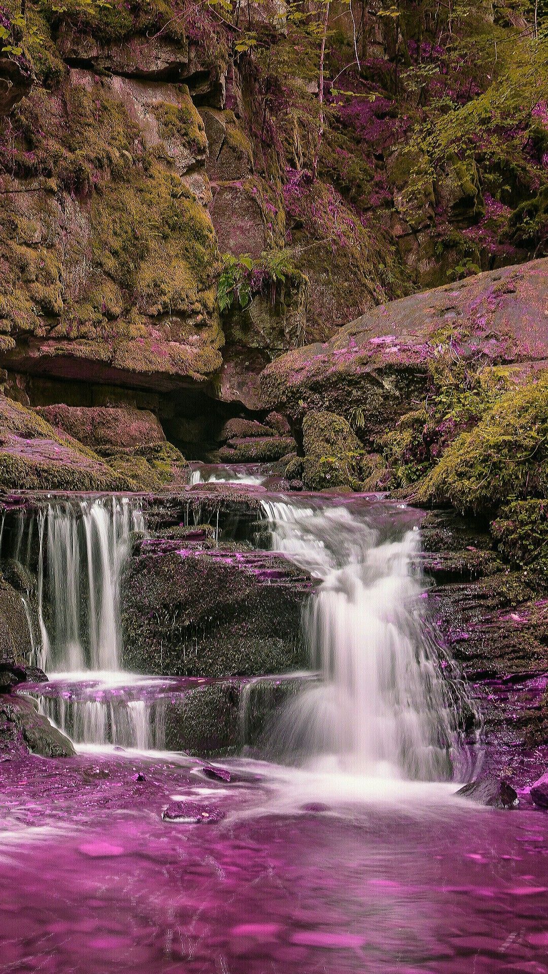 Pink Waterfalls Wallpaper, HD Pink Waterfalls Background on WallpaperBat