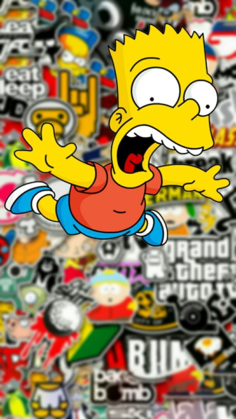 Download Bart Simpson Supreme iPhone Wallpaper Simpson Wallpaper HD for desktop or. Arte simpsons, para iphone, Papel de parede para iphone