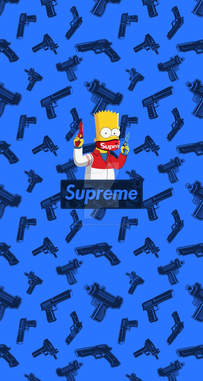 Download Supreme Bart Simpson Iphone Theme Wallpaper
