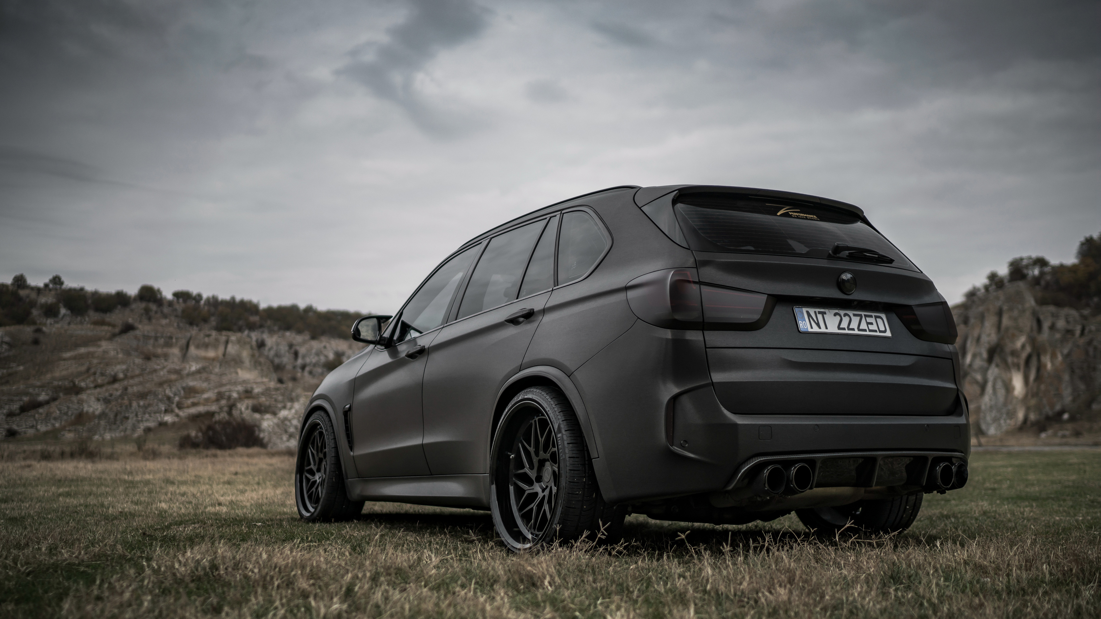 Wallpaper 4k Z Performance BMW X5 Black Matte Rear Wallpaper