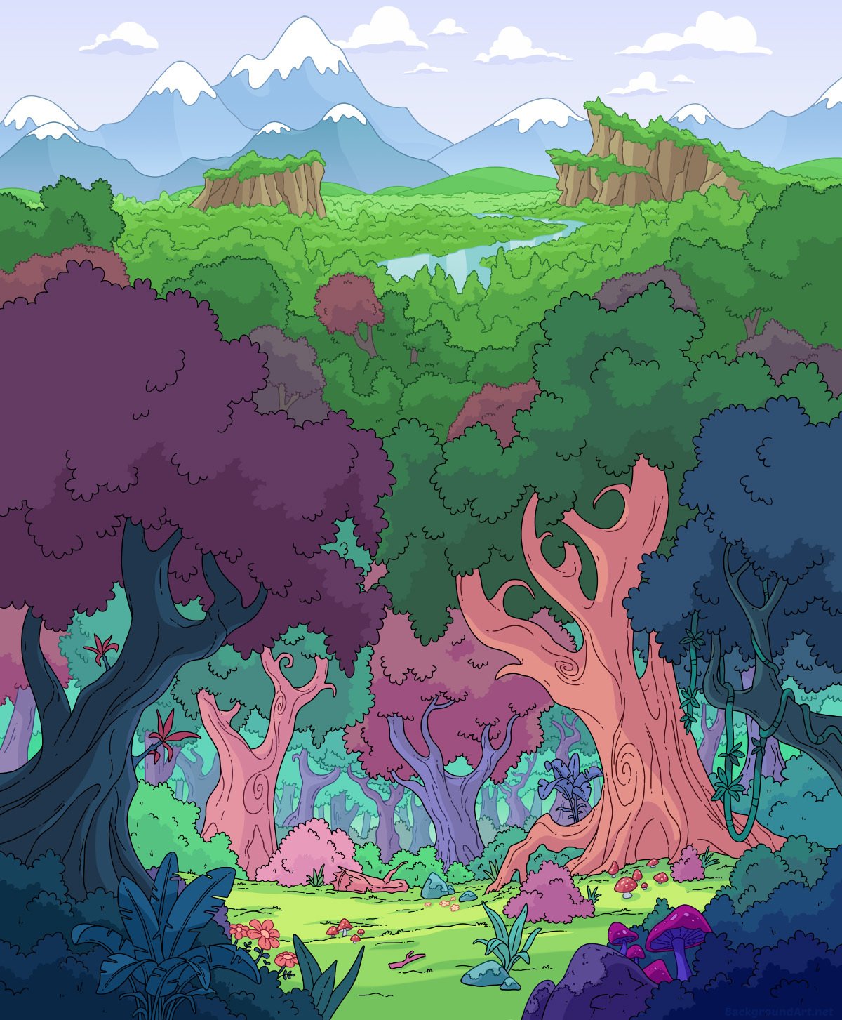 Smiling Friends Forest background by zeedox on Newgrounds