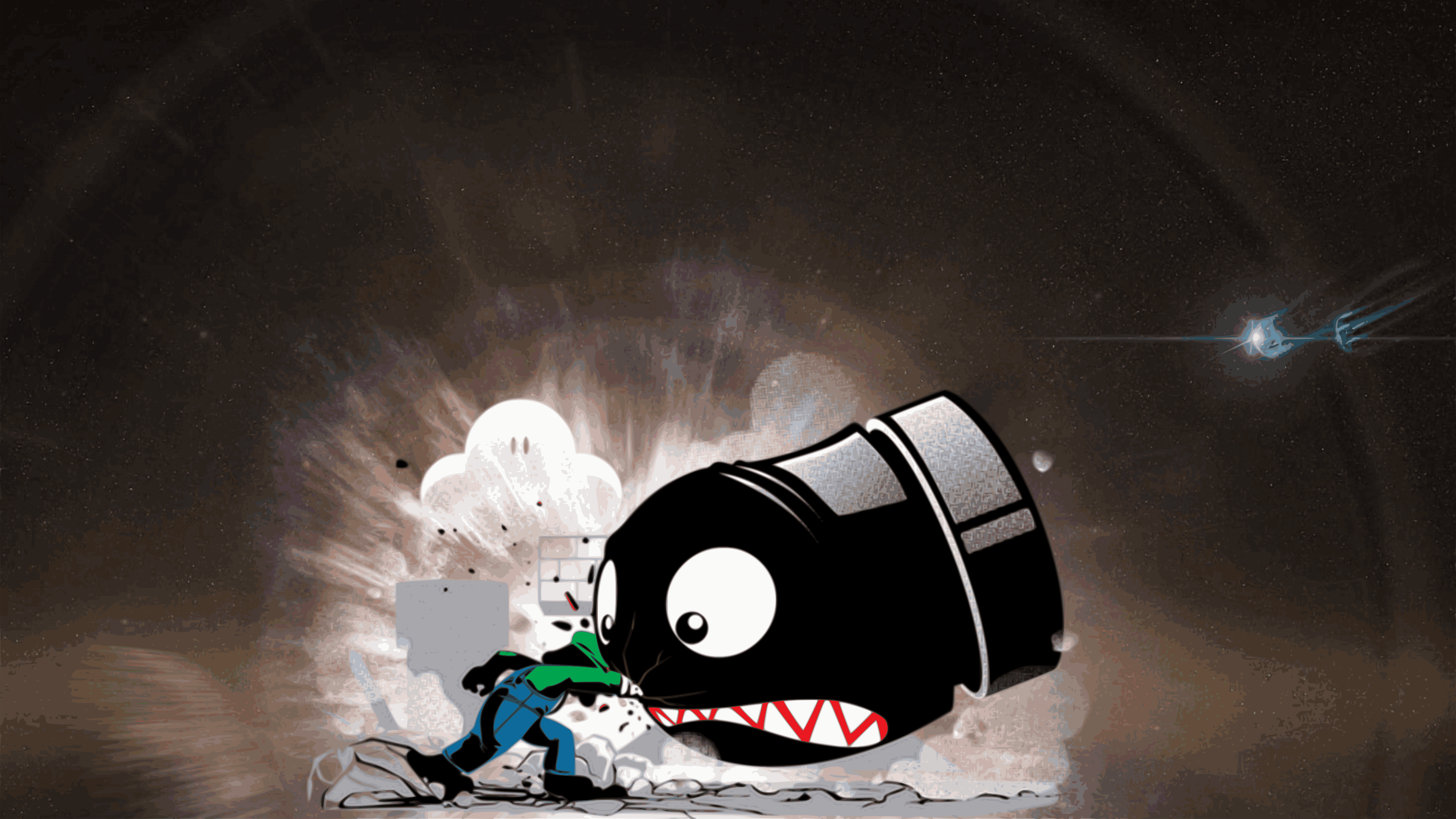 Luigi Venting His Aggressions On A Bullet Bill [3840x2160] • R Wallpaper. R Wallpaper, Cool Iphone 6 Cases, Mario And Luigi