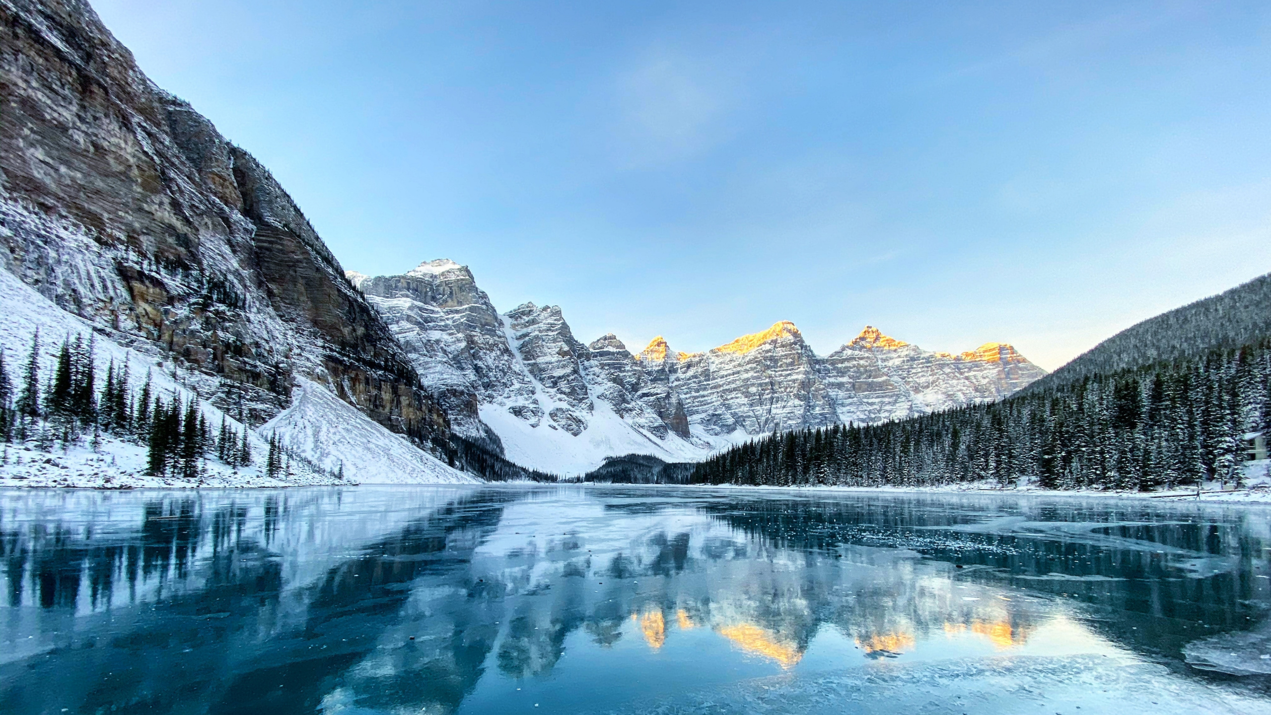 Download Moraine Lake, nature, Canada wallpaper, 2560x1440, Dual Wide, Widescreen 16:9, Widescreen
