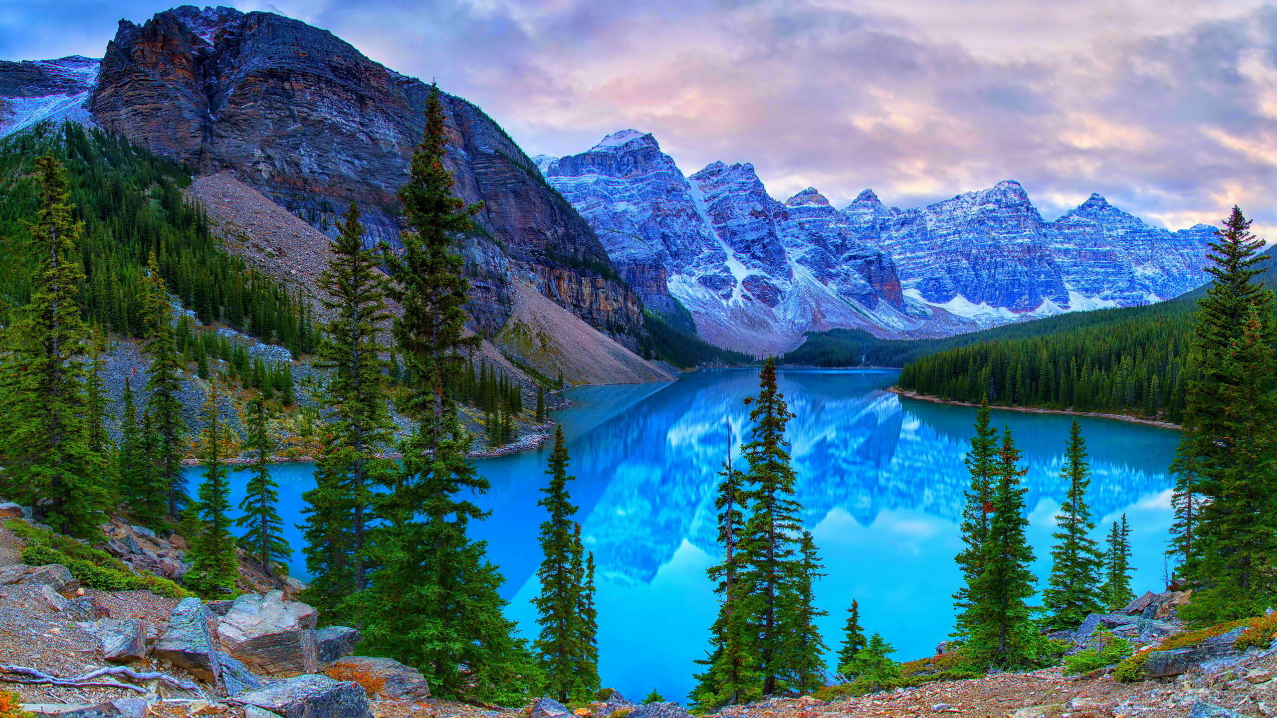 Canada Mountains Lake Moraine desktop PC and Mac wallpaper