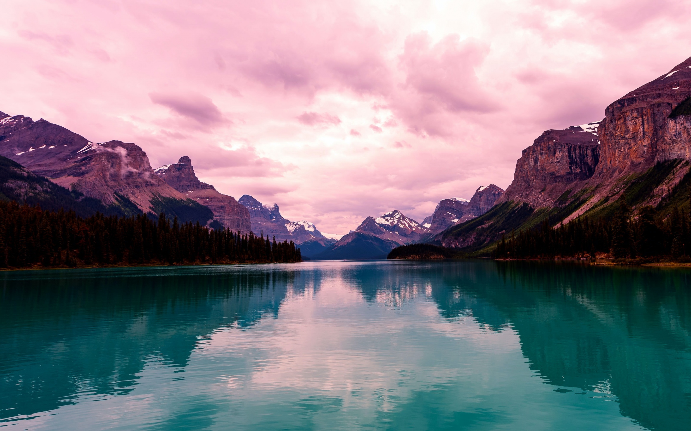 Maligne Lake Wallpaper 4K, Aesthetic