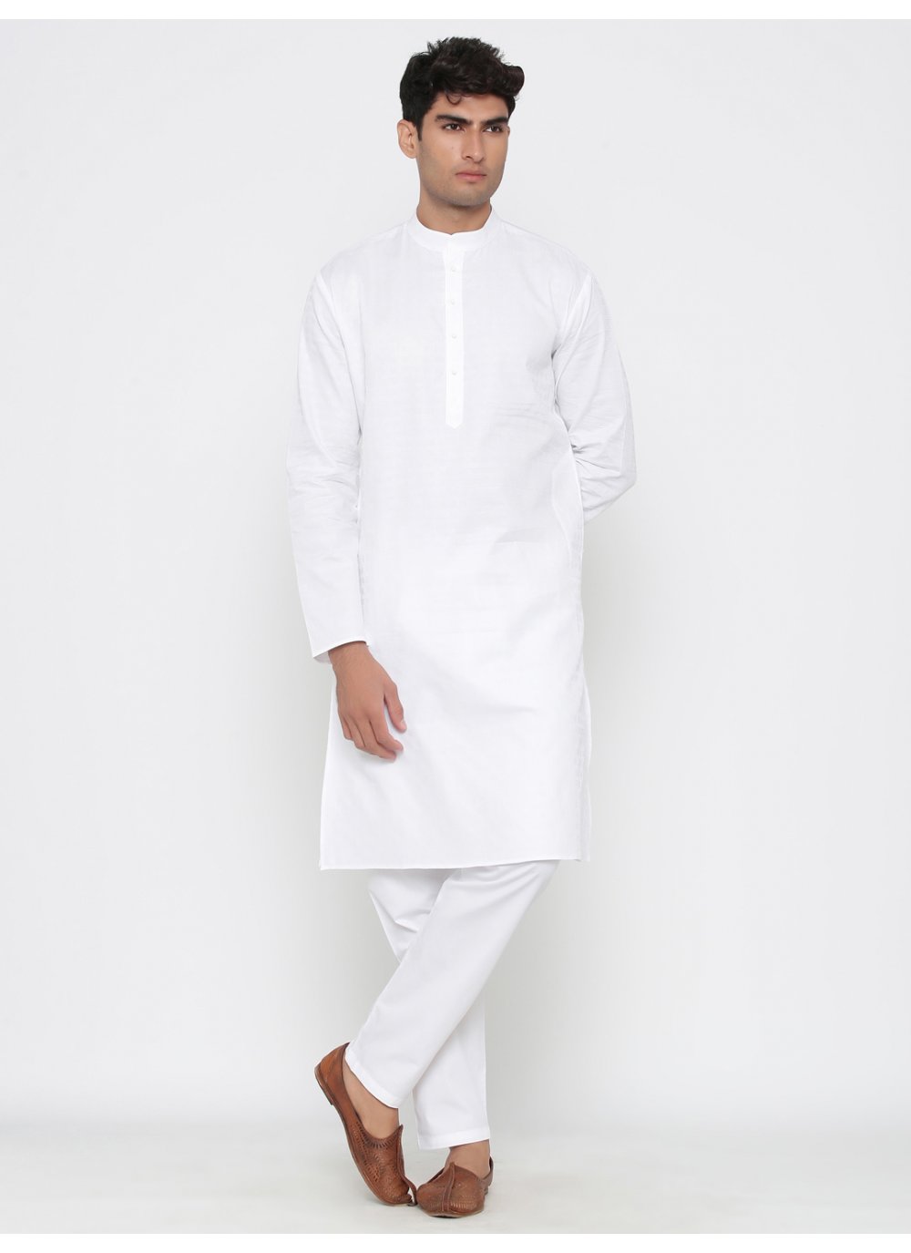 Buy Cotton Kurta Pyjama in White Online