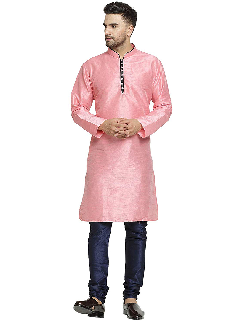 Buy Pink Art Silk Kurta Pyjama Set, Diwali, Durga Pooja, Ganesh Chaturthi, Raksha Bandhan, kurta pyjama Online Shopping