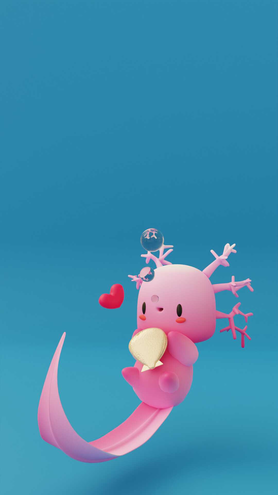 Kawaii Axolotl Wallpaper