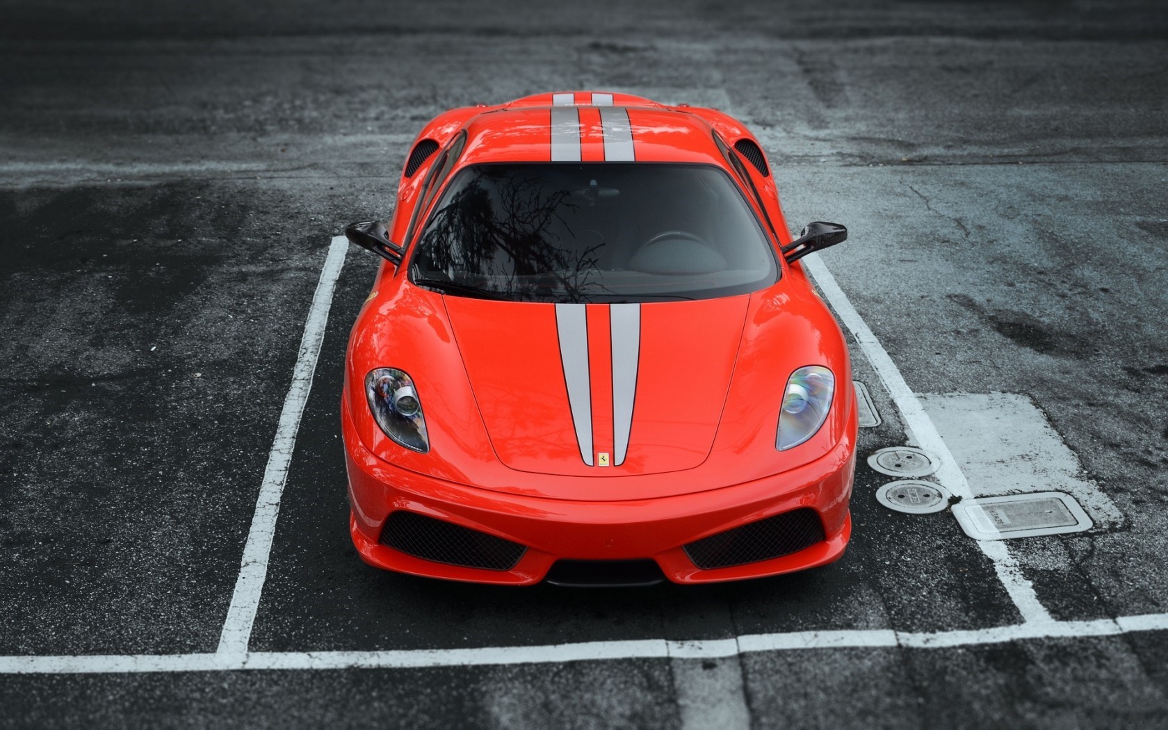 Ferrari F430 Red Parking wallpaperx1050