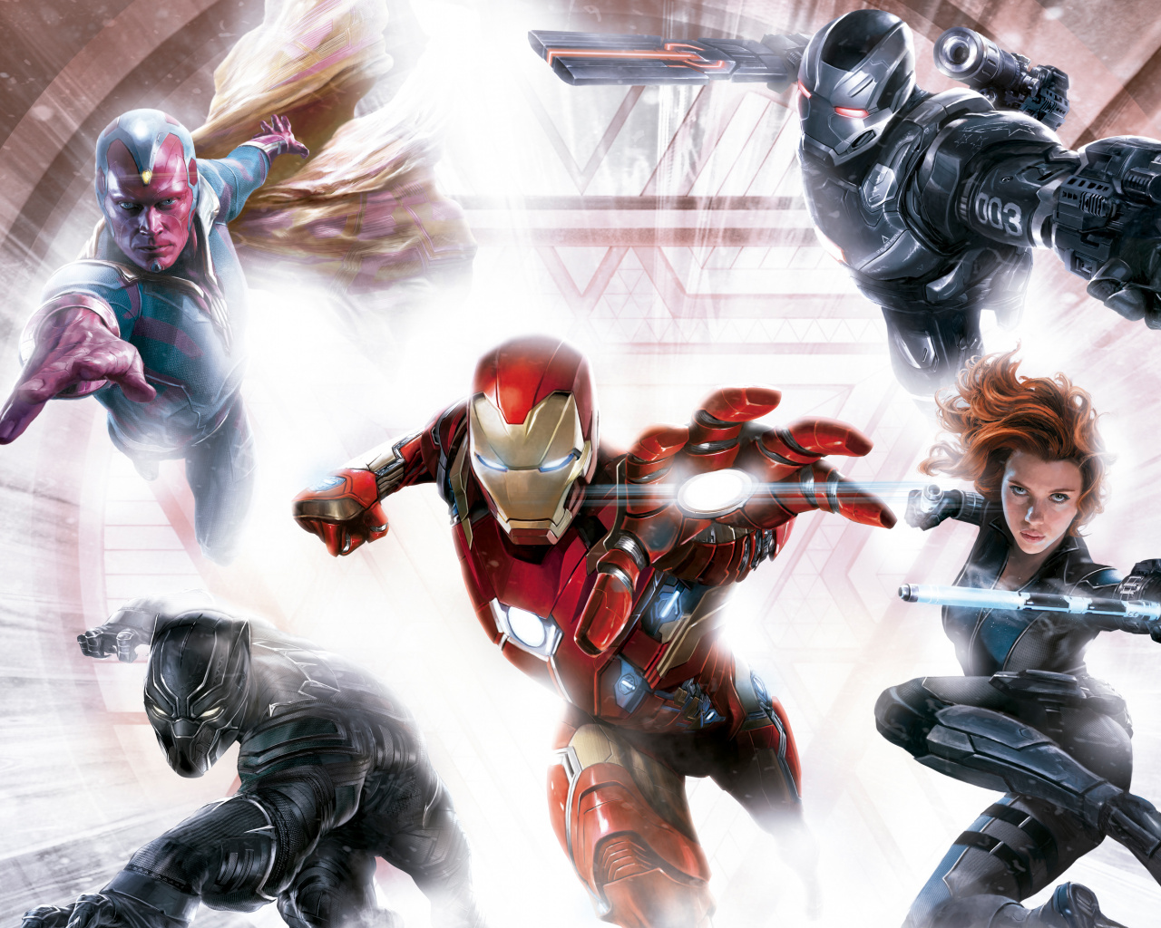 Download Captain America: civil war, movie, iron man, black panther, black widow, poster wallpaper, 1280x1024, Standard 5:4, Fullscreen