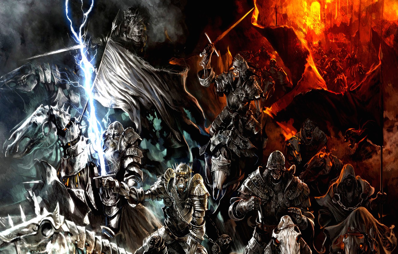 Wallpaper fire, mountains, army, orcs, Lord of the rings image for desktop, section фантастика