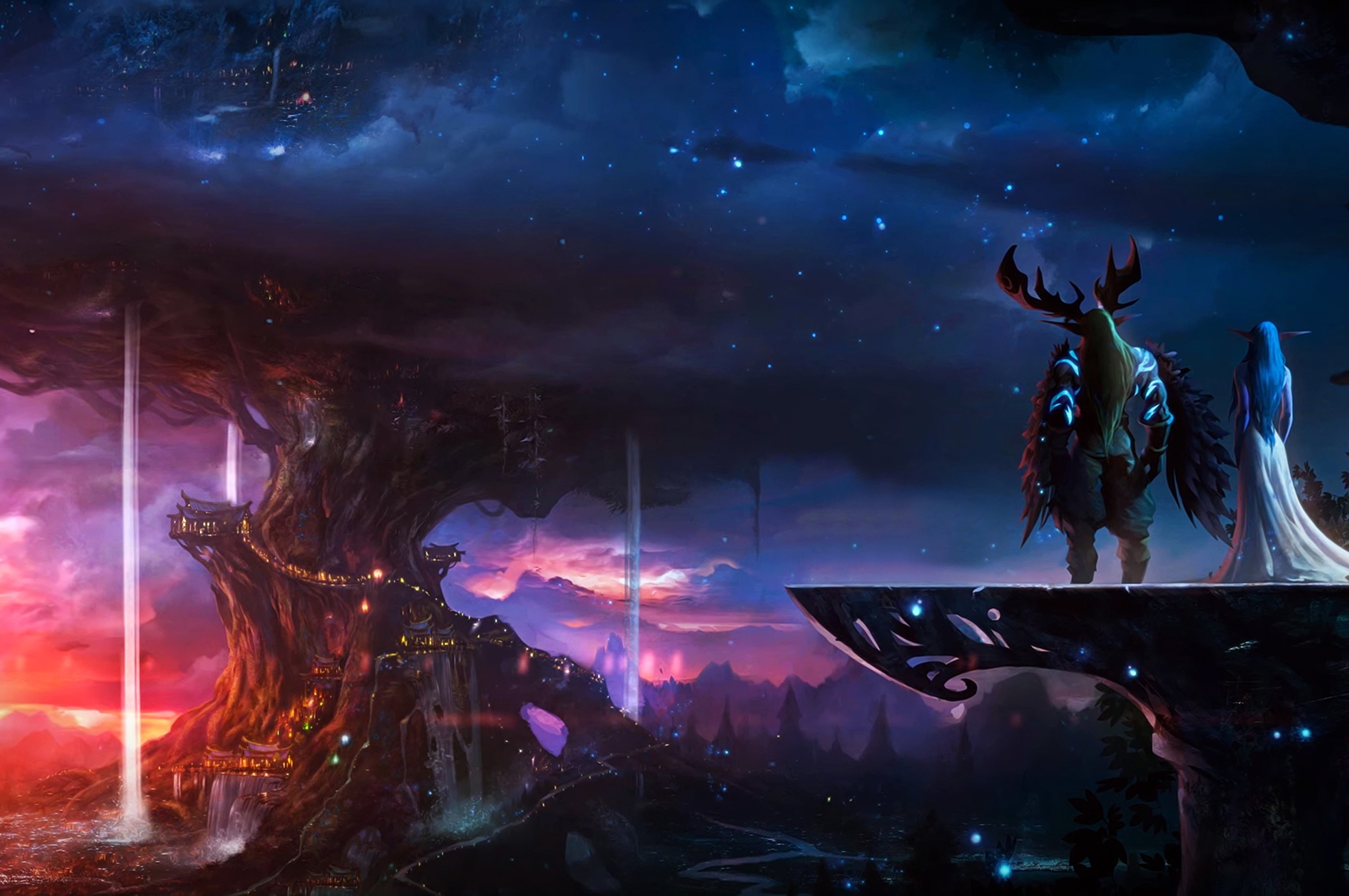 Elf And Knight World Of Warcraft Chromebook Pixel HD 4k Wallpaper, Image, Background, Photo and Picture