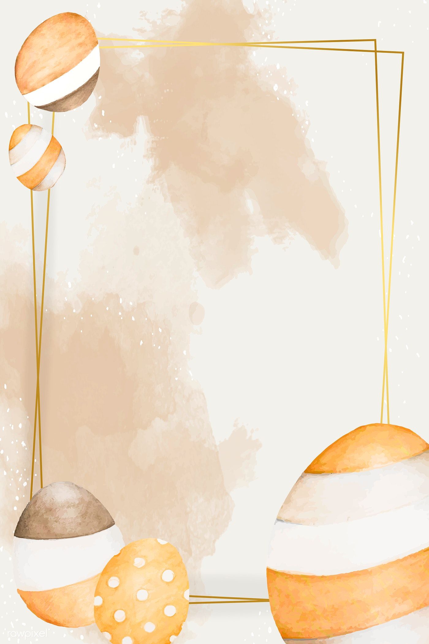Gold Easter frame with eggs vector. free image / sasi. Easter frame, Easter background, Easter wallpaper