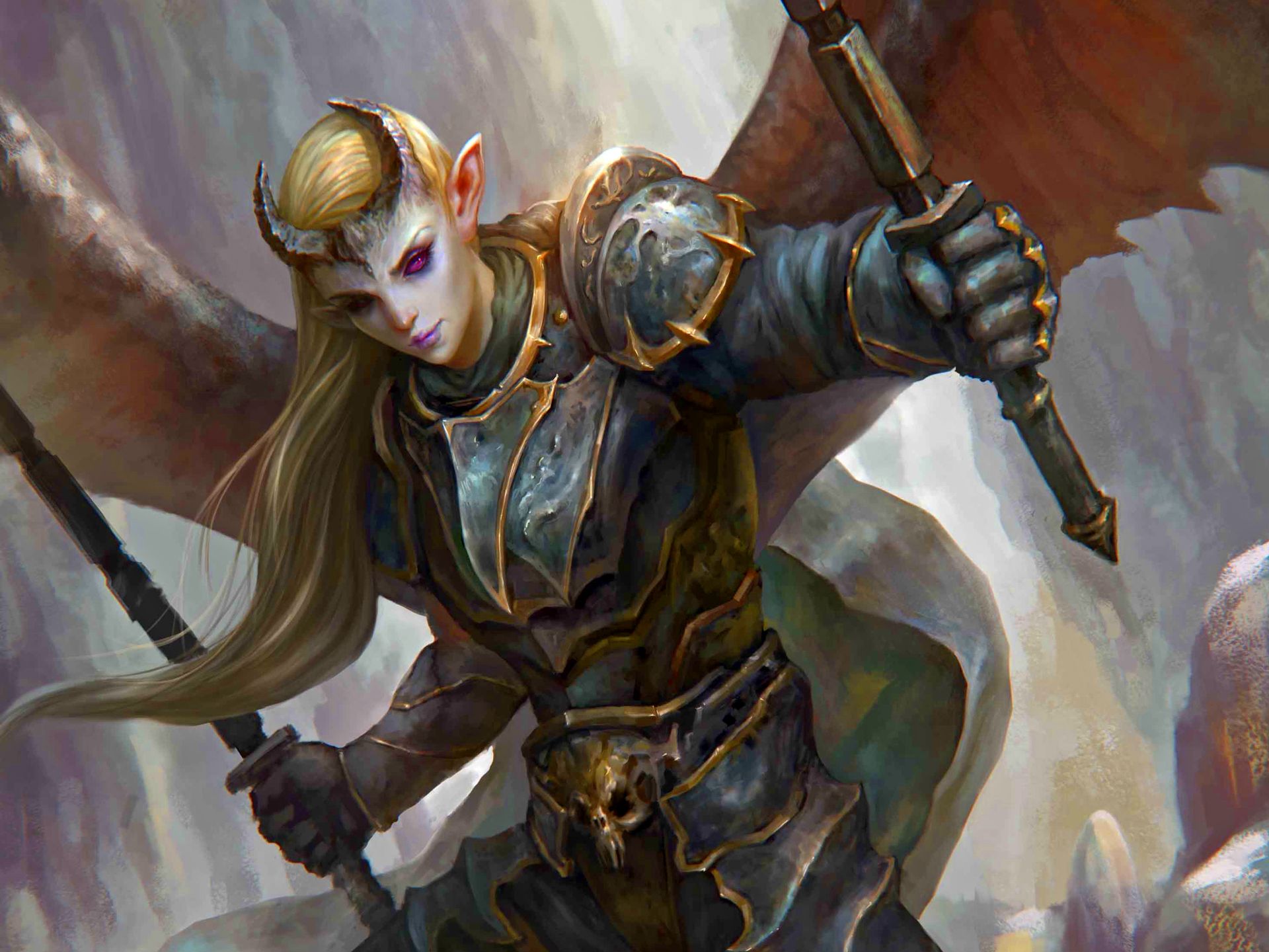 Tiefling Dark Women Warrior Fantasy Magic J6X. Medieval character design, Warrior woman, Character art