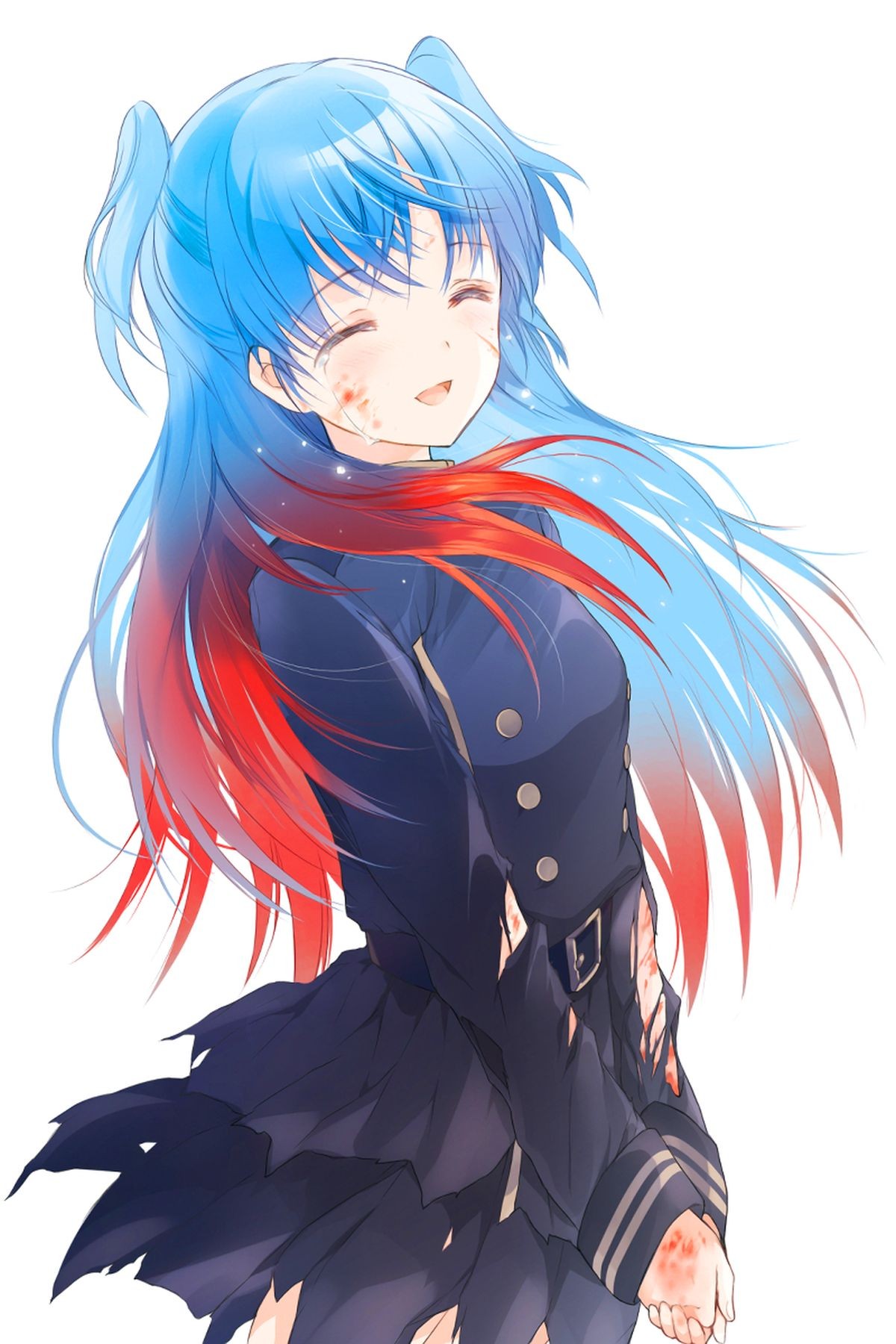 shuumatsu nani shitemasu ka? isogashii desu ka? sukutte moratte ii desu ka? chtholly nota seniorious blood tagme torn clothes uniform