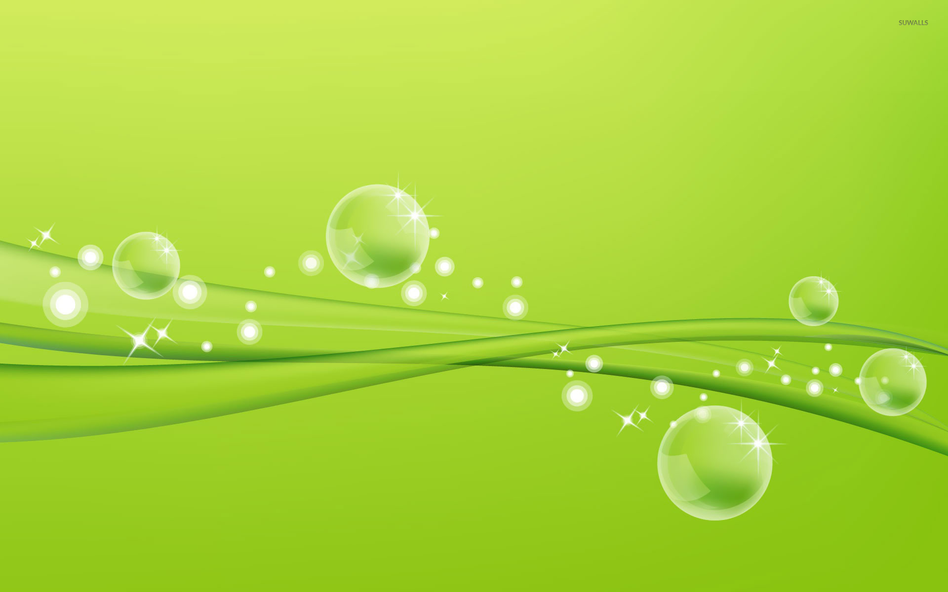 Green Waves And Bubbles Wallpaper Waves Wallpaper & Background Download