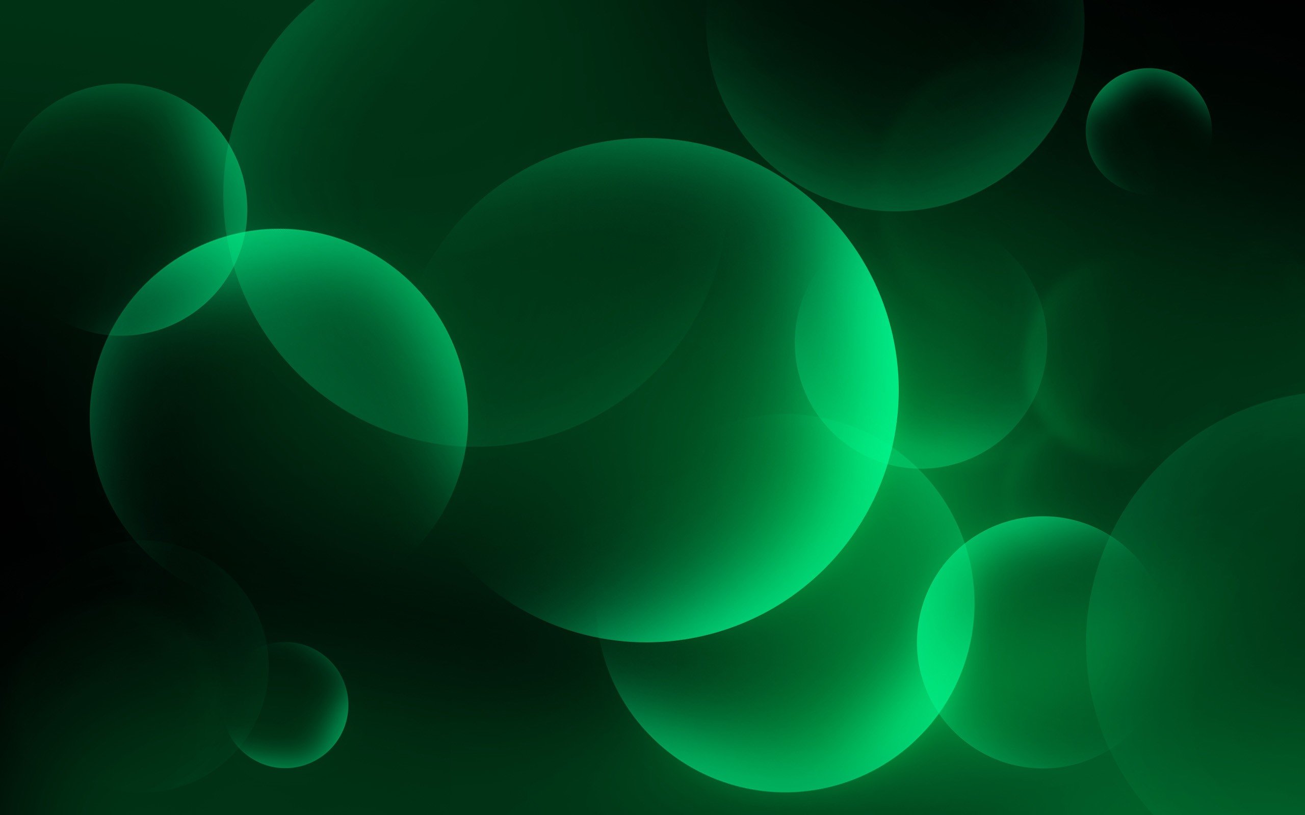 Green Bubbles Abstract Background Wide