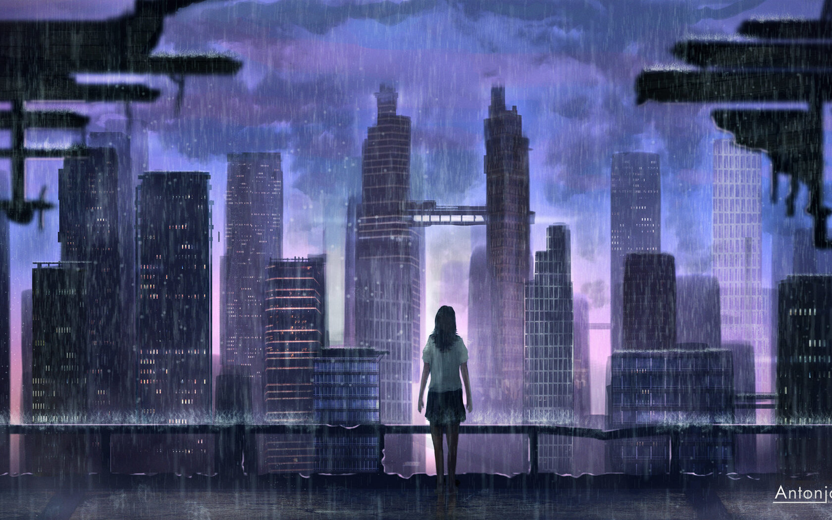Alone Girl In Rain 1680x1050 Resolution HD 4k Wallpaper, Image, Background, Photo and Picture