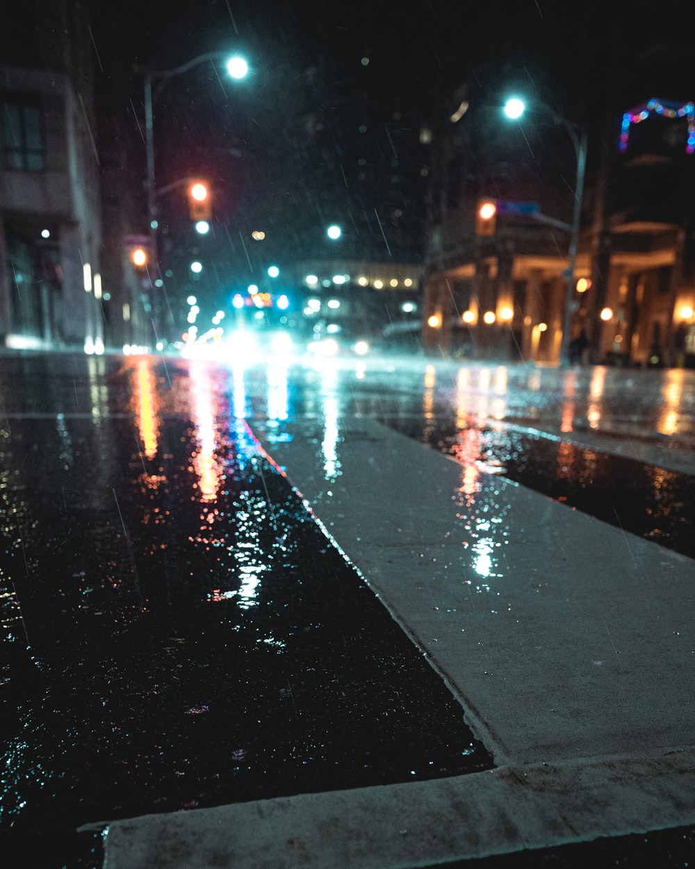 rainy city street