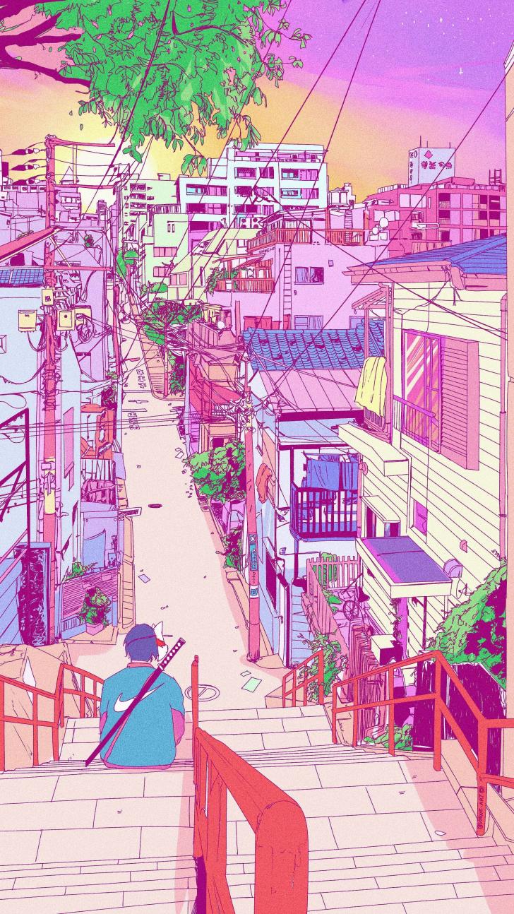 Wallpaper HD: Neon, Anime, Aesthetic, Wallpaper, Wallpaper
